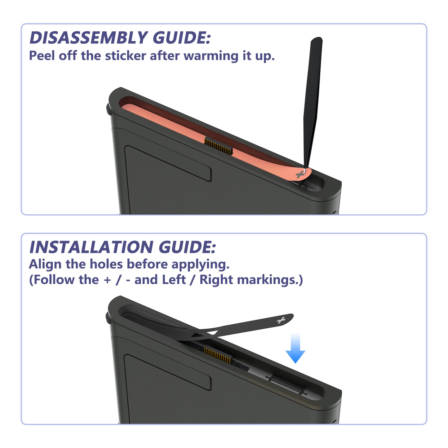 eXtremeRate Replacement Side Rail Slot Stickers for Nintendo Switch 2 (Dark Gray)