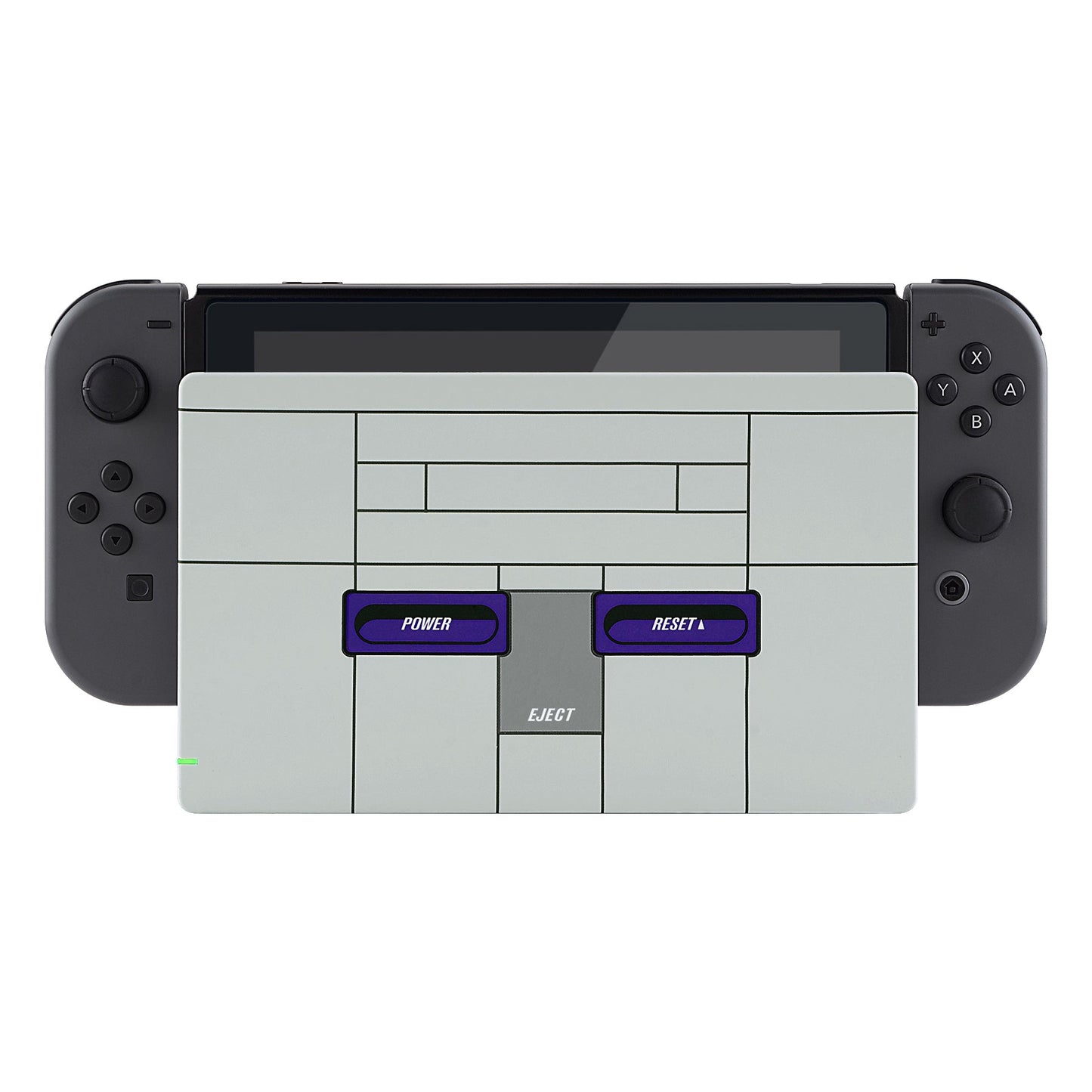 eXtremeRate Retail Custom Soft Touch Grip Faceplate for Nintendo Switch Dock, Classics SNES Style Patterned DIY Replacement Housing Shell for Nintendo Switch Dock - Dock NOT Included - FDT106