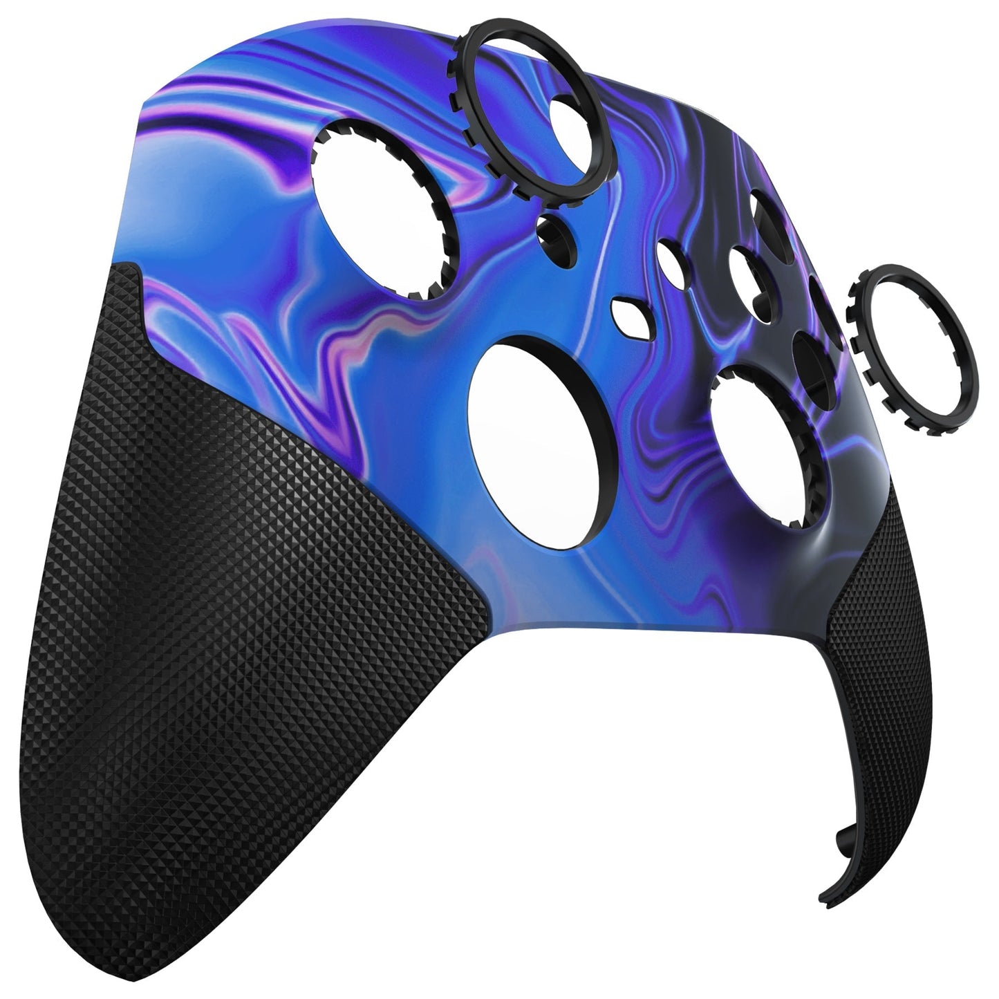 eXtremeRate Retail Origin of Chaos ASR Version Performance Rubberized Grip Front Housing Shell with Accent Rings for Xbox Series X/S Controller - FX3C1001