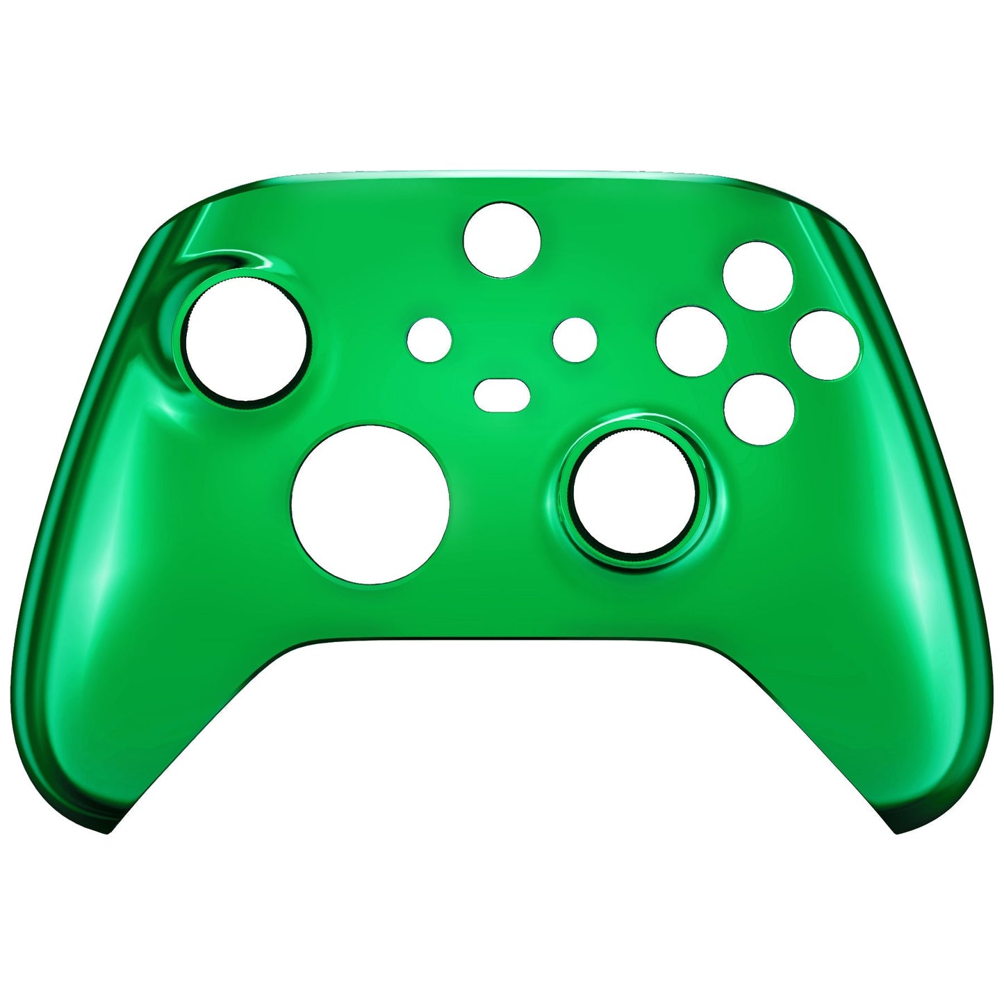 eXtremeRate Retail Chrome Green Replacement Front Housing Shell for Xbox Series X/S Controller, Custom Cover Faceplate for Xbox Core Controller - Controller NOT Included - FX3D406