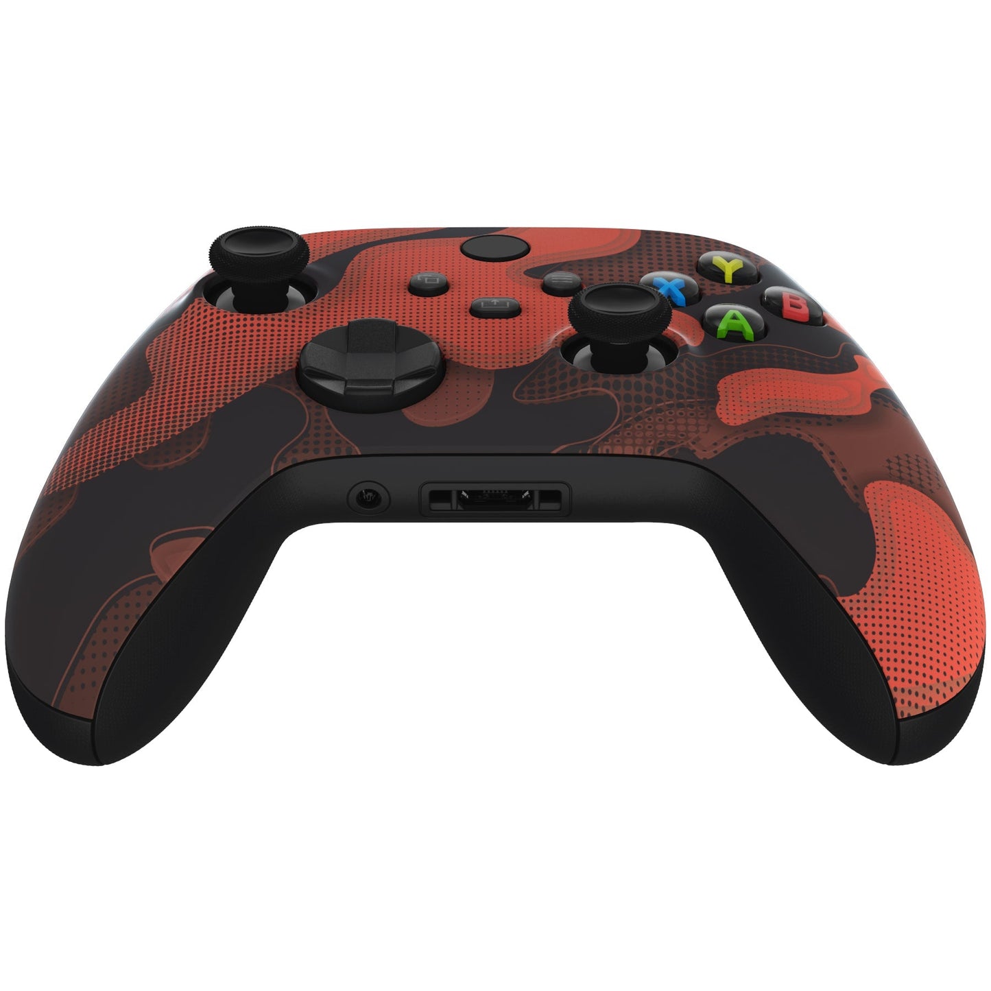 eXtremeRate Retail Red Black Camouflage Replacement Part Faceplate, Soft Touch Grip Housing Shell Case for Xbox Series S & Xbox Series X Controller Accessories - Controller NOT Included - FX3T135