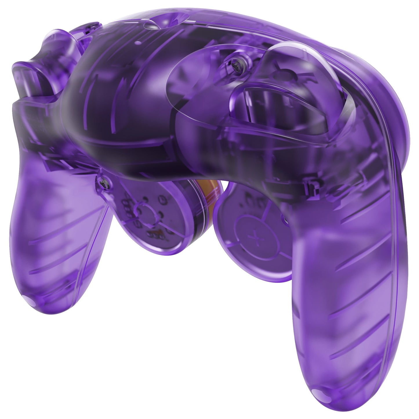 eXtremeRate Replacement Faceplate Backplate with Buttons for Nintendo GameCube Controller NGC - Clear Atomic Purple eXtremeRate