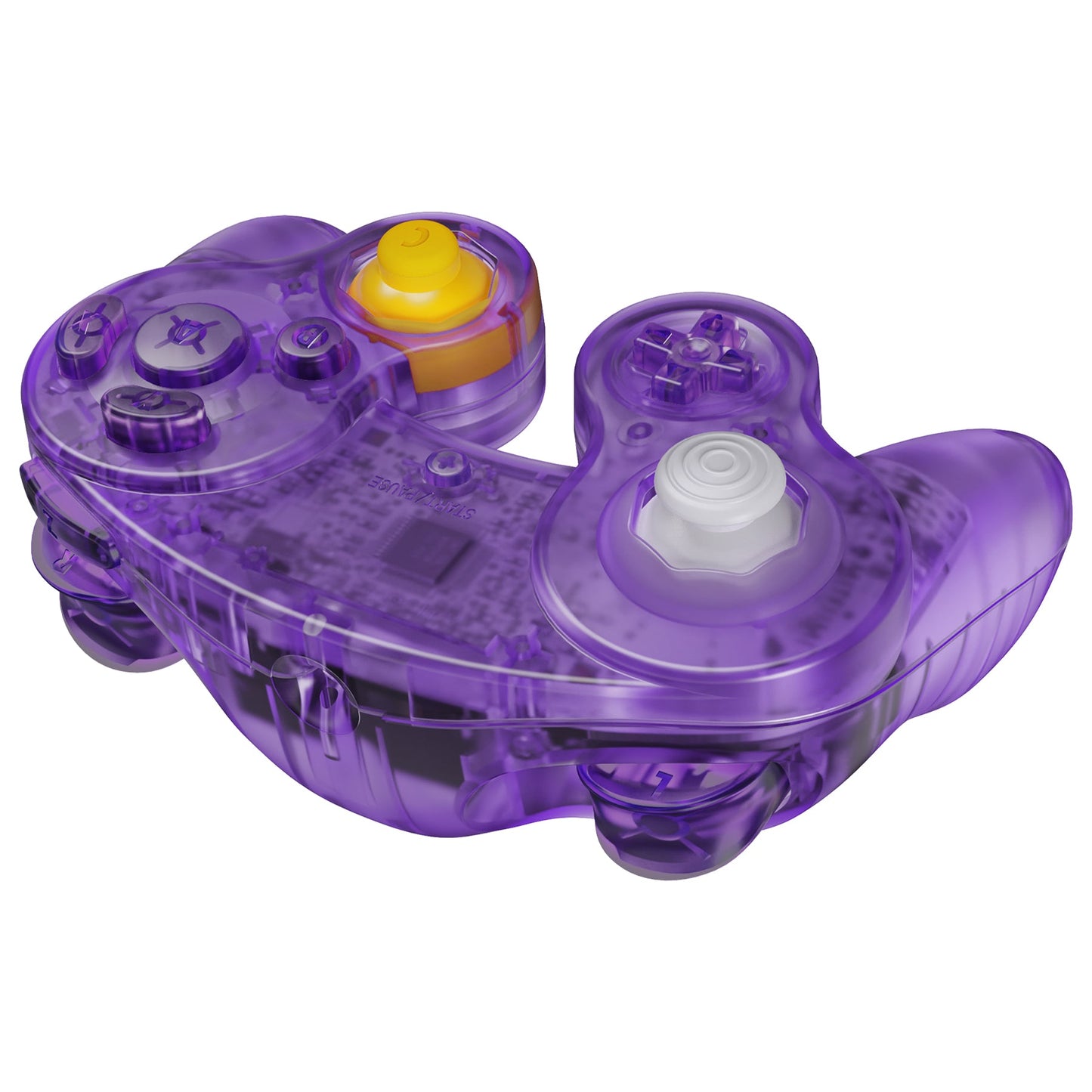 eXtremeRate Replacement Faceplate Backplate with Buttons for Nintendo GameCube Controller NGC - Clear Atomic Purple eXtremeRate