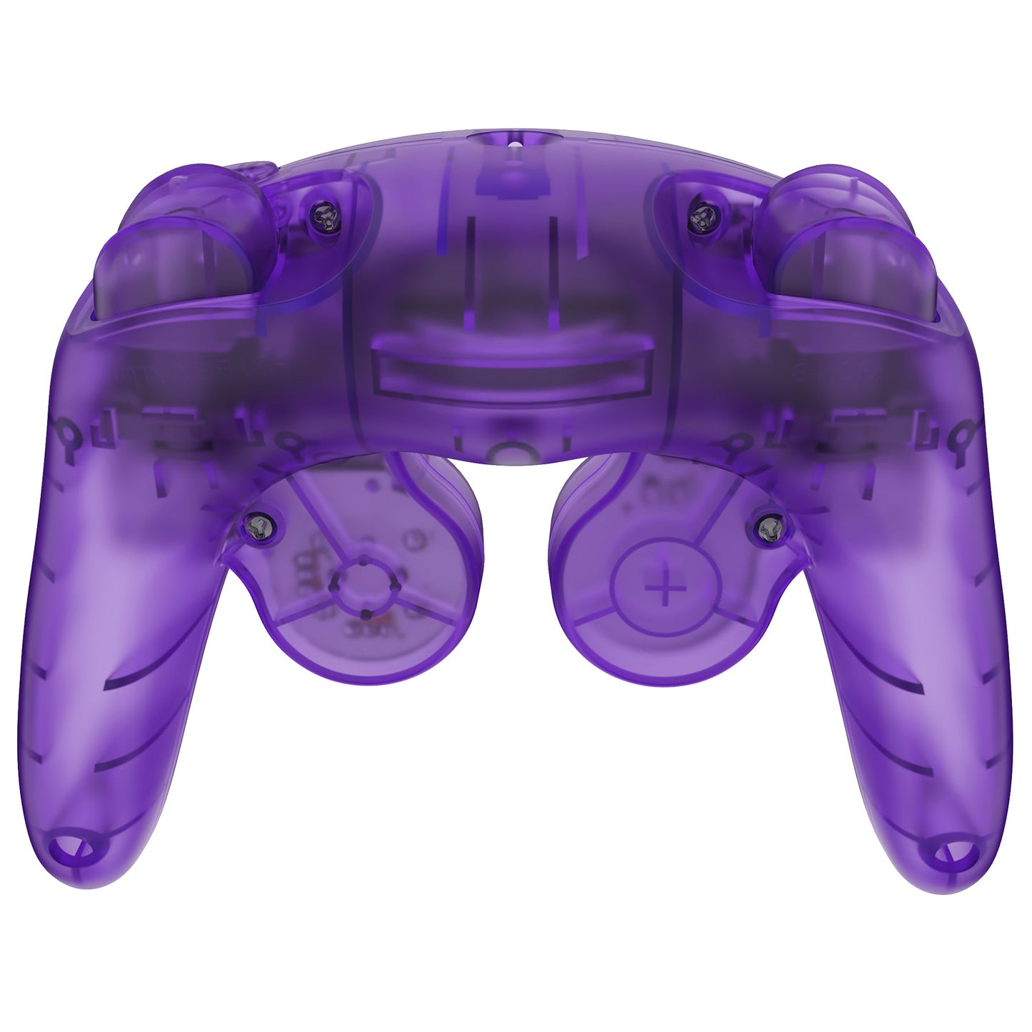 eXtremeRate Replacement Faceplate Backplate with Buttons for Nintendo GameCube Controller NGC - Clear Atomic Purple eXtremeRate