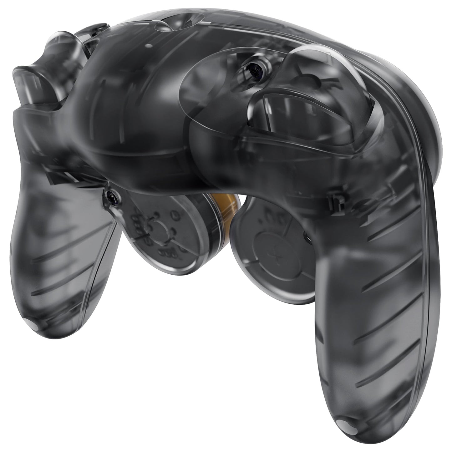 eXtremeRate Replacement Faceplate Backplate with Buttons for Nintendo GameCube Controller NGC - Clear Black eXtremeRate