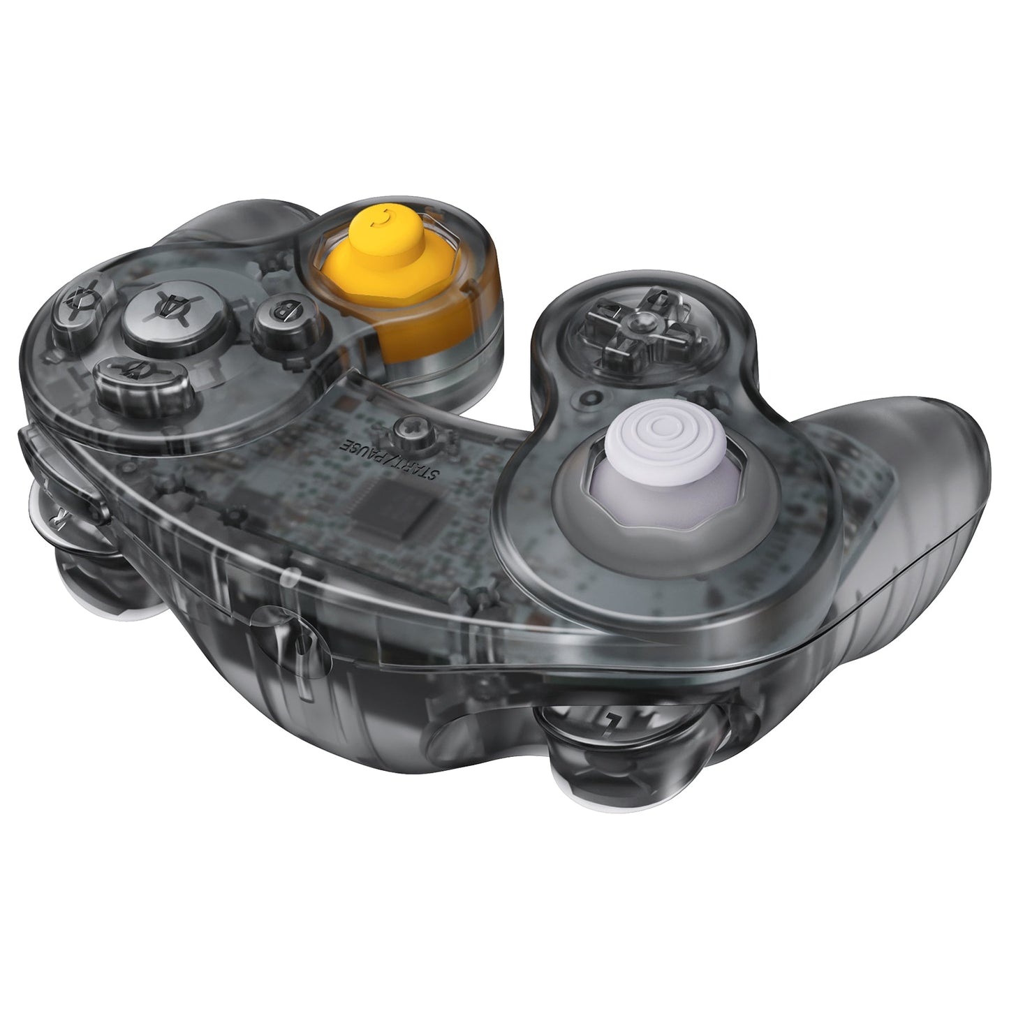 eXtremeRate Replacement Faceplate Backplate with Buttons for Nintendo GameCube Controller NGC - Clear Black eXtremeRate