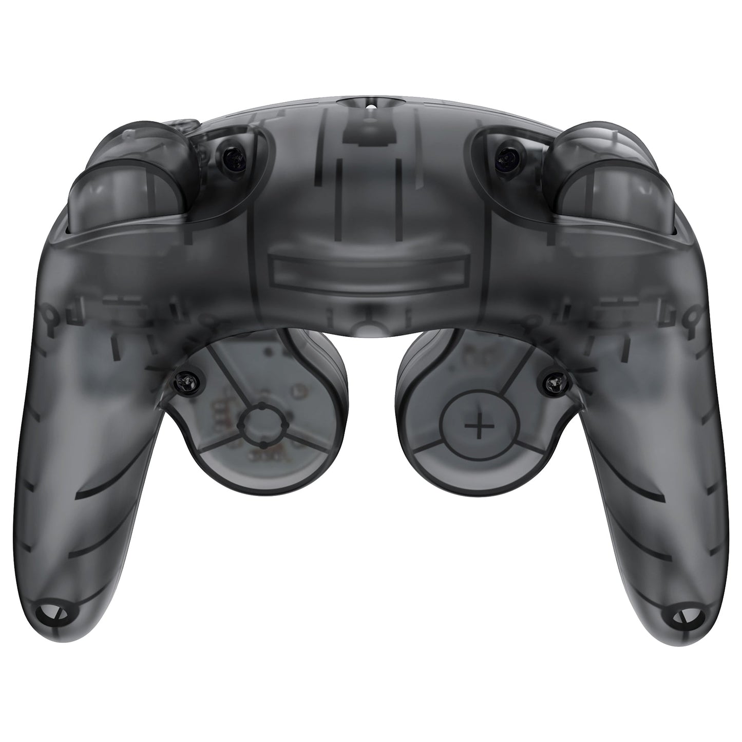 eXtremeRate Replacement Faceplate Backplate with Buttons for Nintendo GameCube Controller NGC - Clear Black eXtremeRate