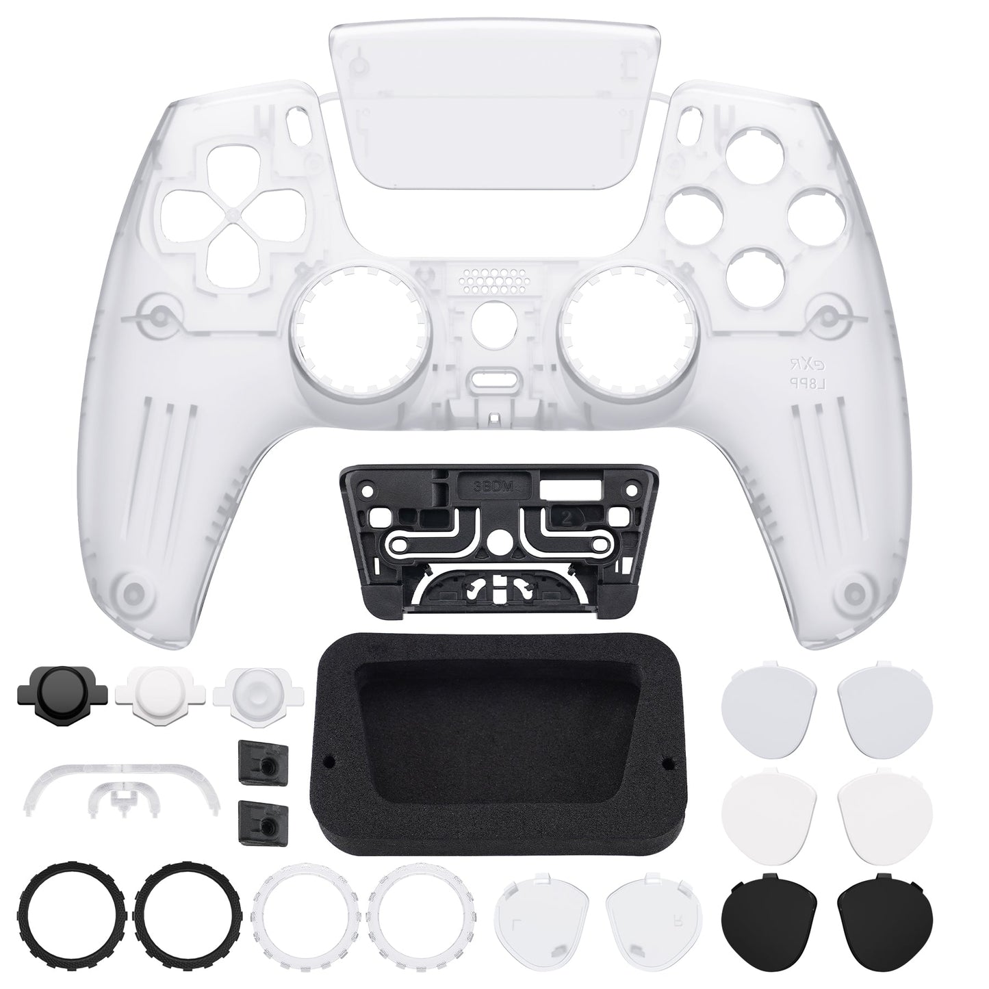 eXtremeRate PS5コントローラーBDM-010/020/030/040/050対応LUNA再設計交換対応用フロントシェル&タッチパッド【クリア】