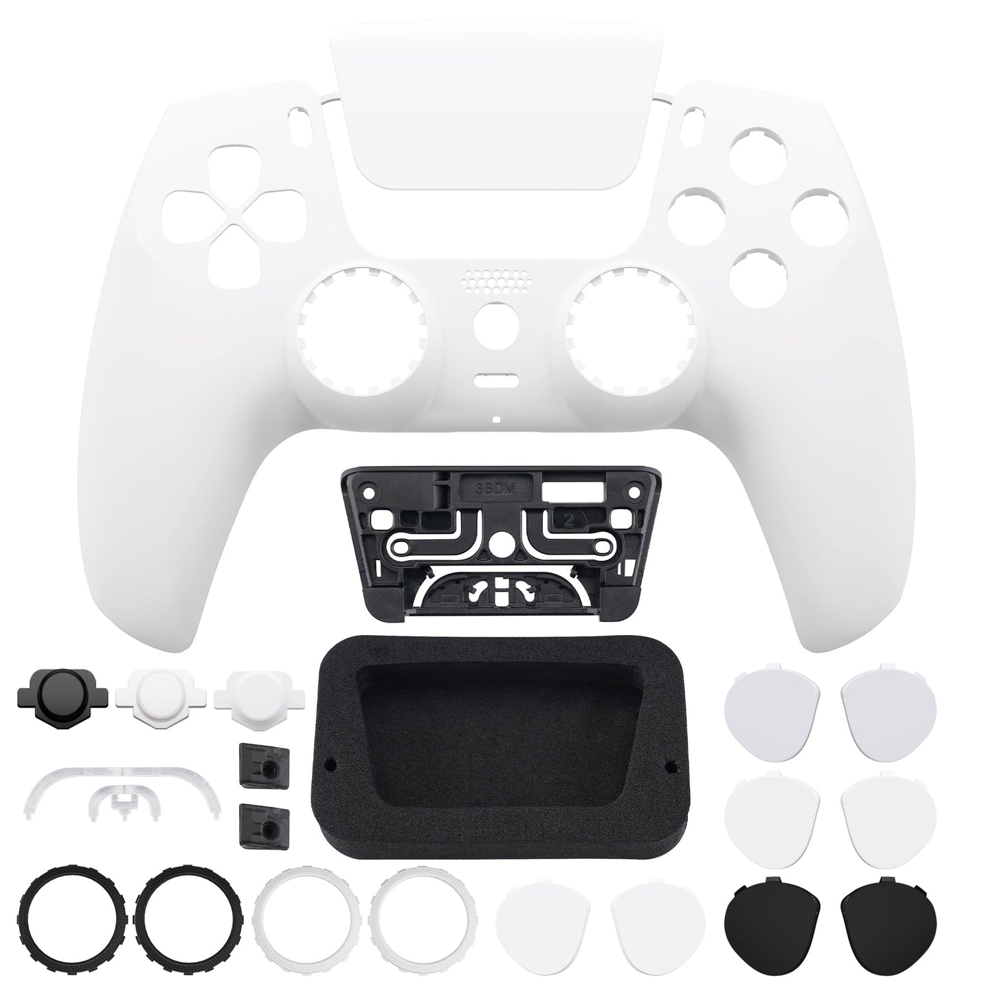 eXtremeRate PS5コントローラーBDM-010/020/030/040/050対応LUNA再設計交換対応用フロントシェル&タッチパッド【ホワイト】