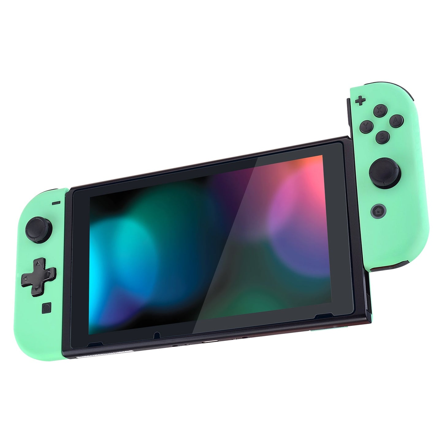 eXtremeRate Retail Soft Touch Mint Green Joycon Handheld Controller Housing (D-Pad Version) with Full Set Buttons, DIY Replacement Shell Case for NS Switch JoyCon & OLED JoyCon - Console Shell NOT Included - JZP308