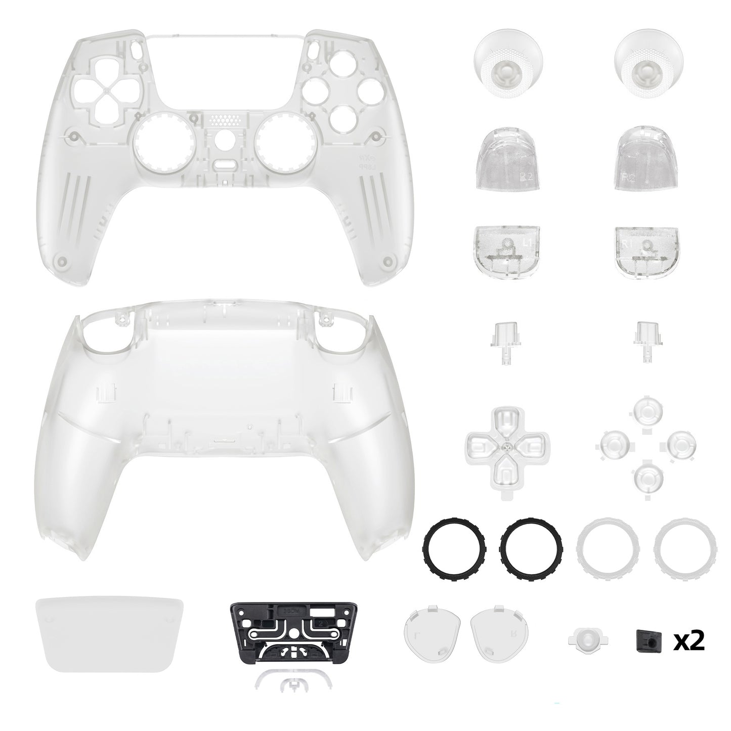 eXtremeRate PS5コントローラーBDM-030/040/050対応LUNA再設計交換対応用フルセットシェル&ボタン【暗闇で光る-グリーン】