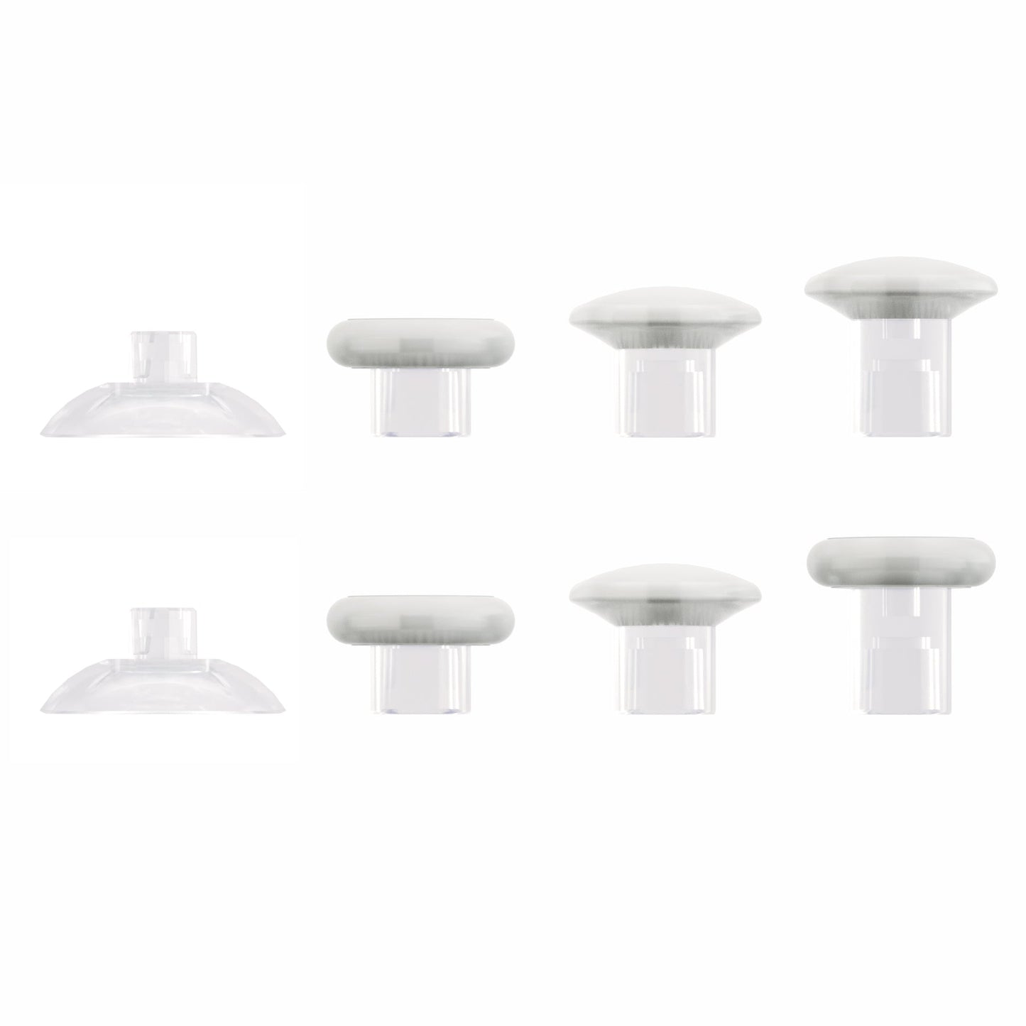 eXtremeRate Retail Transparent Interchangeable Ergonomic Thumbsticks for Nintendo Switch Pro Controller with 3 Height Domed and Concave Grips Adjustable Joystick - KRM523
