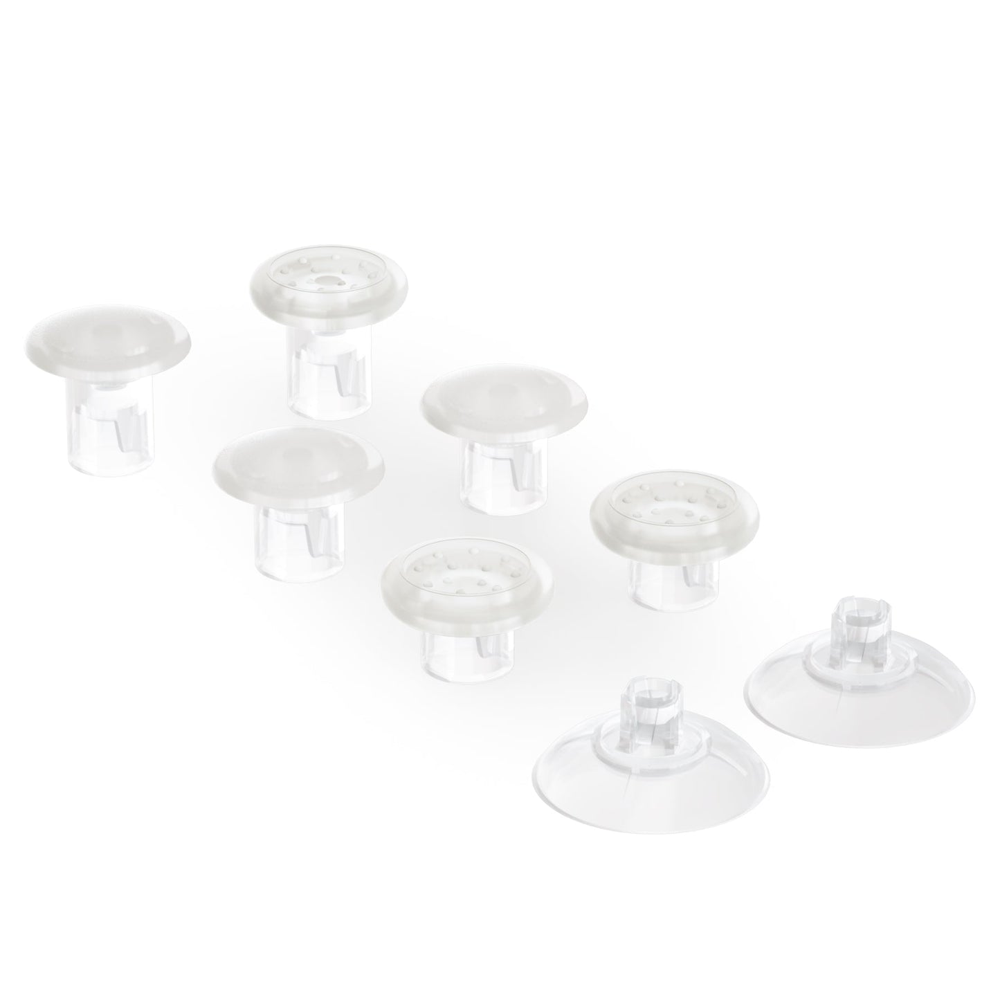 eXtremeRate Retail Transparent Interchangeable Ergonomic Thumbsticks for Nintendo Switch Pro Controller with 3 Height Domed and Concave Grips Adjustable Joystick - KRM523
