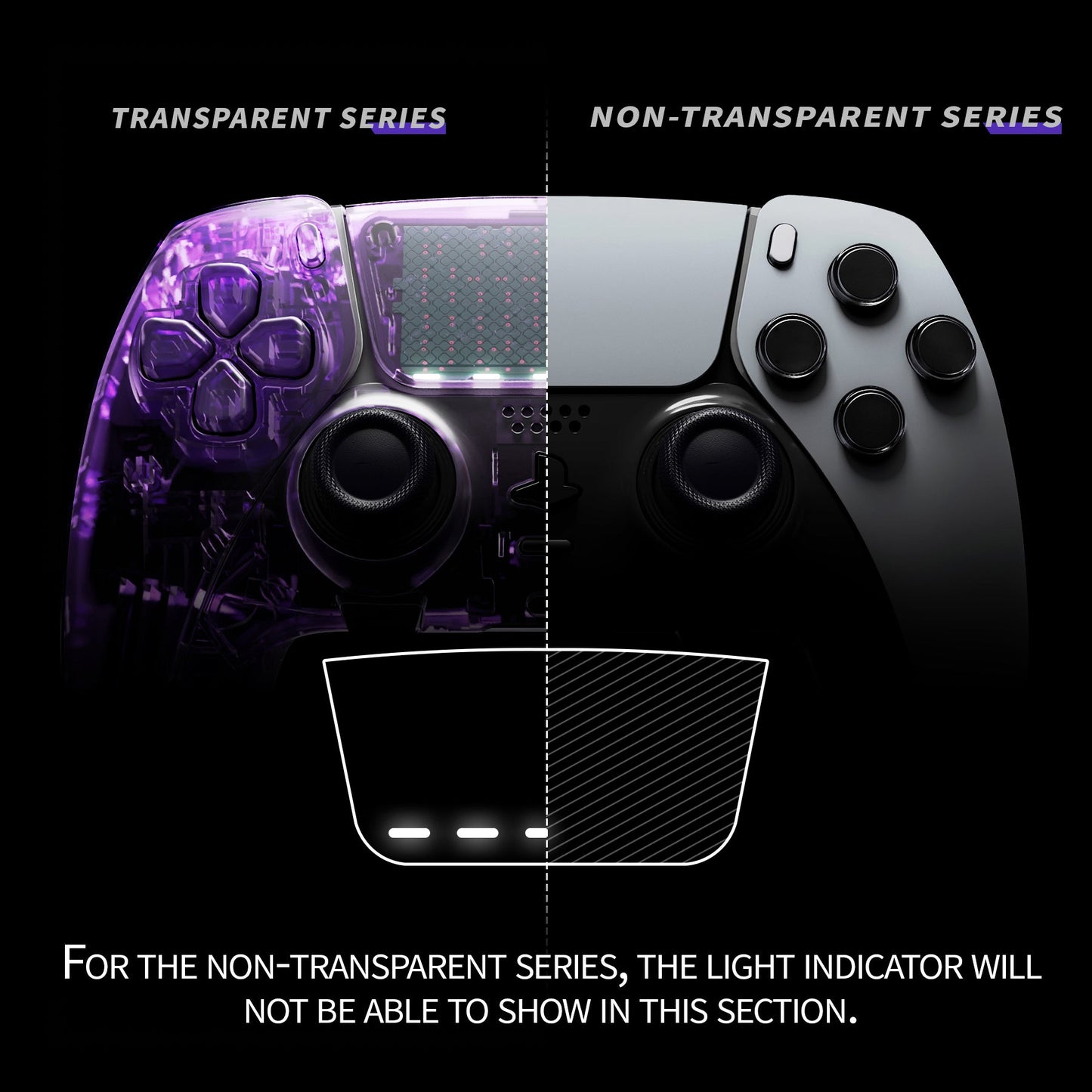 Replacement Left Right Front Housing Shell with Touchpad Compatible with PS5 Edge Controller - New Hope Gray eXtremeRate
