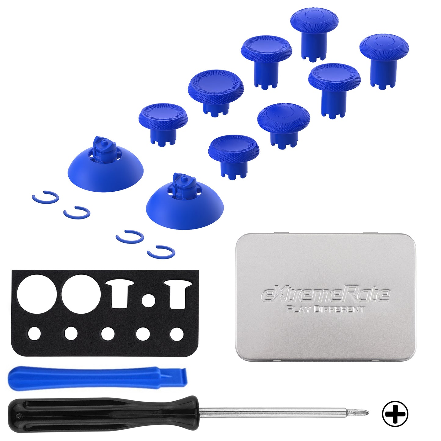 eXtremeRate PS5&PS4コントローラー対応用ThumbsGear V3交換可能なエルゴノミックサムスティック【ブルー】
