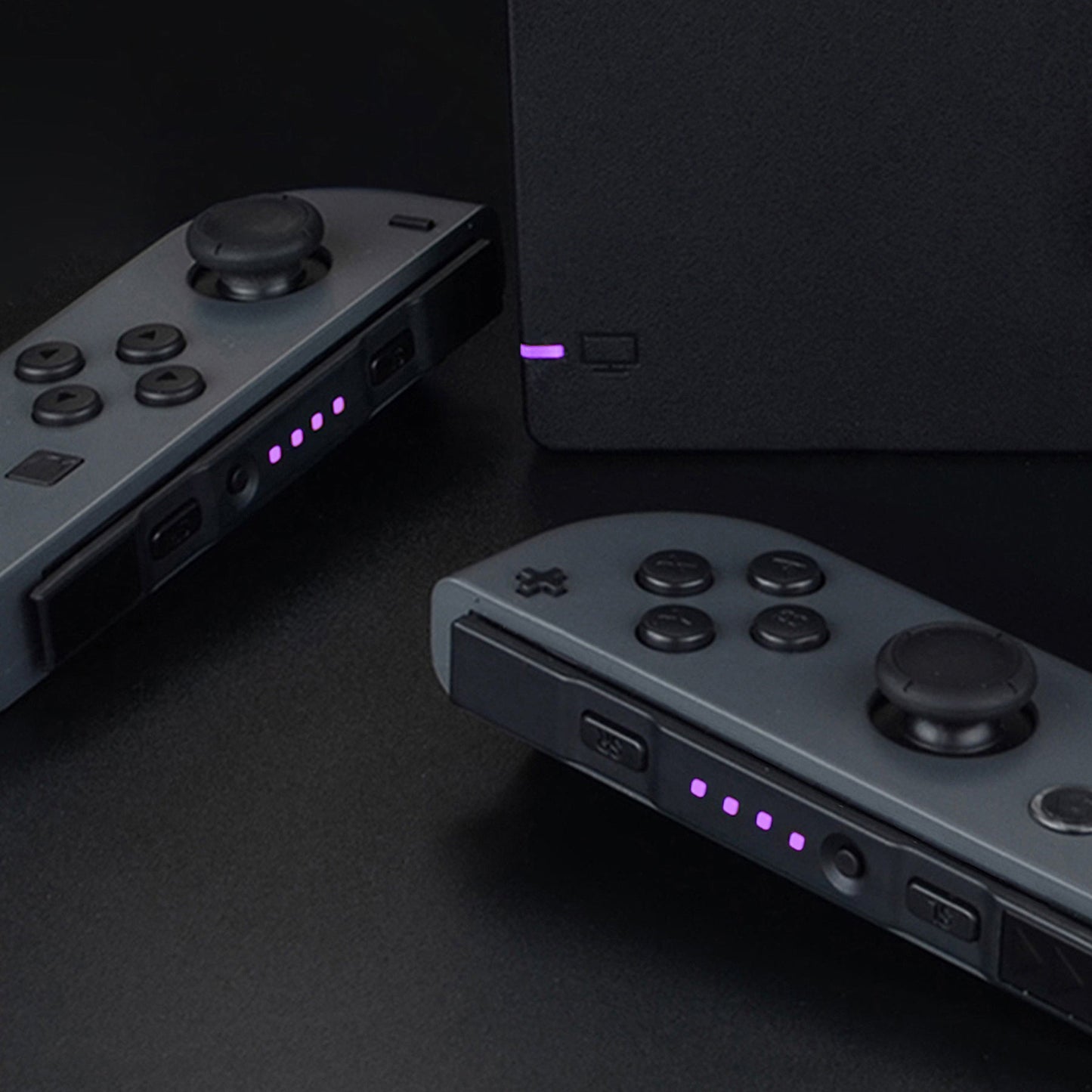 eXtremeRate Retail Violet Firefly LED Tuning Kit for NS Switch Joycons Dock NS Joycon SL SR Buttons Ribbon Flex Cable Indicate Power LED-Joycons Dock NOT Included - NSLED009