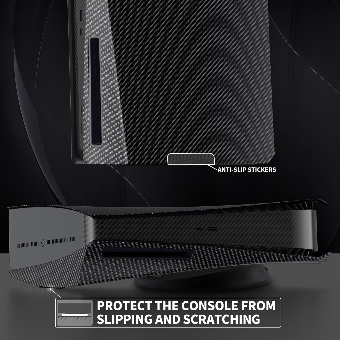 eXtremeRate eXcover PS5ディスク版本体用交換ケース 【グラファイトカーボンファイバー】