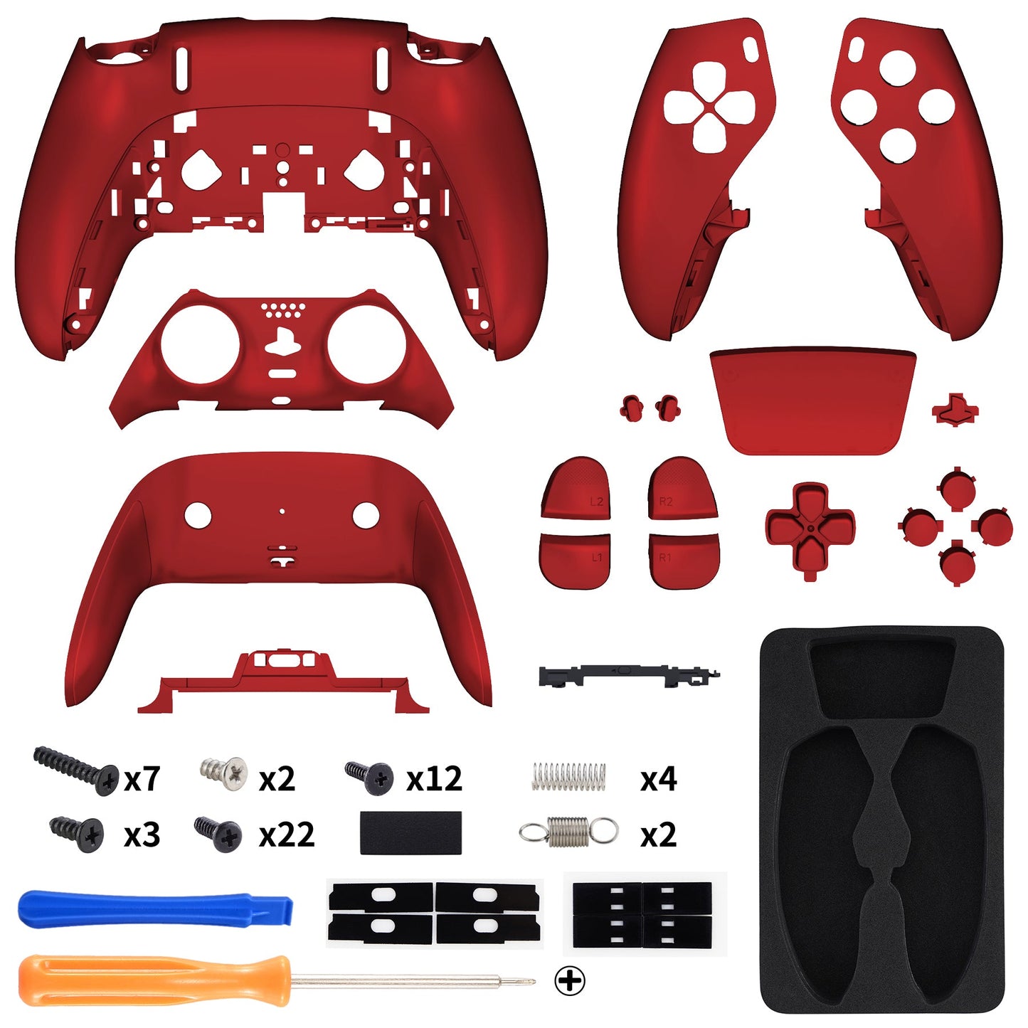 eXtremeRate PS5 edgeコントローラー対応交換対応用フルセットシェル&ボタン【スカーレットレッド】