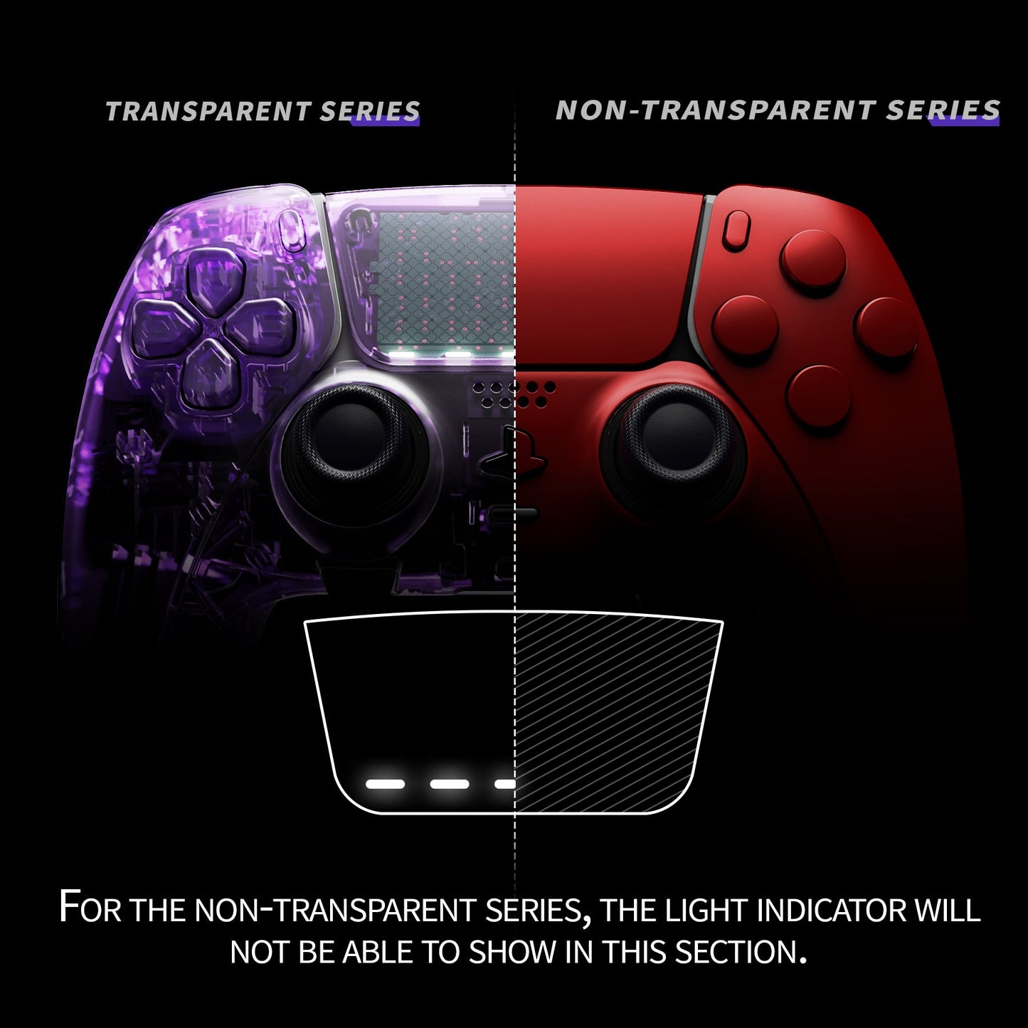 Replacement Full Set Shells with Buttons Compatible with PS5 Edge Controller - Scarlet Red eXtremeRate