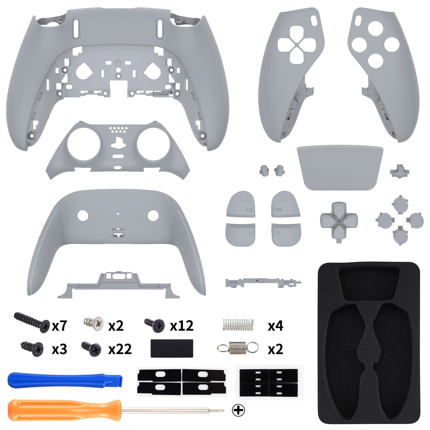 eXtremeRate PS5 edgeコントローラー対応交換対応用フルセットシェル&ボタン【ニューホープグレイ】