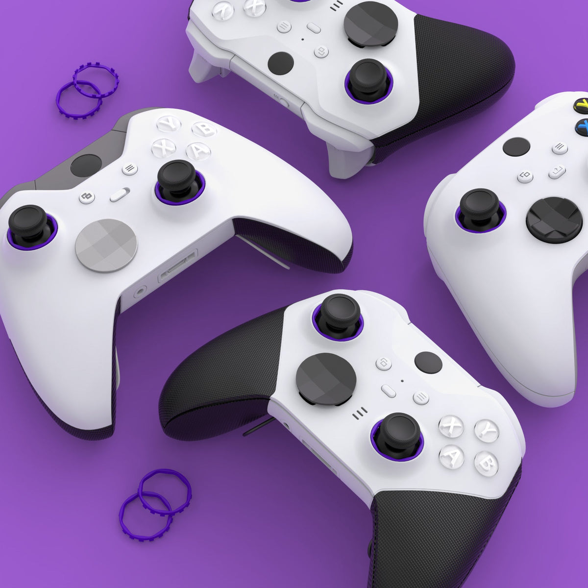 eXtremeRate Xbox Elite Series 2 Core、Elite Series 2、Xbox Eliteコントローラー用再設計交換八角形ゲート付きスティックアクセントリング、eXtremeRateのXbox Series X/Sコントローラー用ASRバージョンシェルにも対応【パープル】