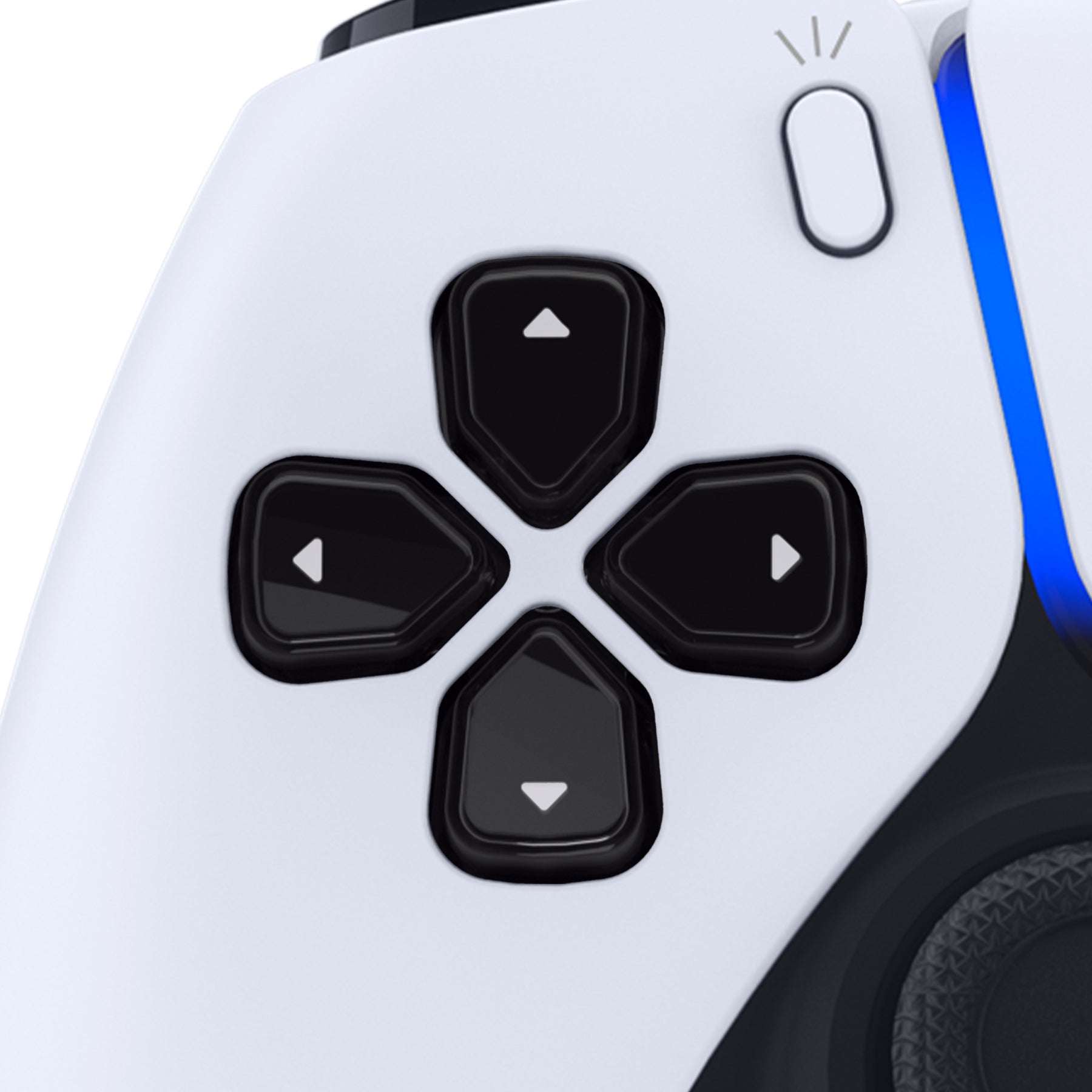 eXtremeRate Retail Replacement Custom Dpad Action Buttons Three-Tone Black & Clear With Black White Redesigned Symbols D-pad Face Buttons For ps5 Controller - JPFF001
