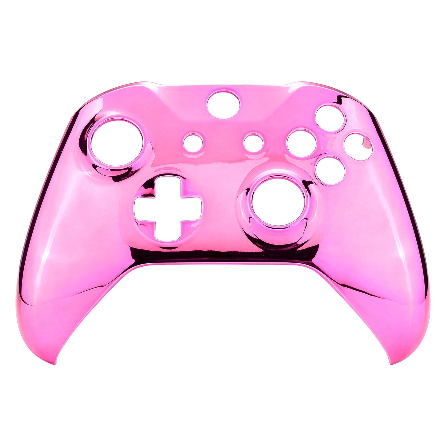 eXtremeRate Retail Chrome Pink Edition Front Housing Shell Faceplate for Xbox One S & Xbox One X Controller (Model 1708) - SXOFD06