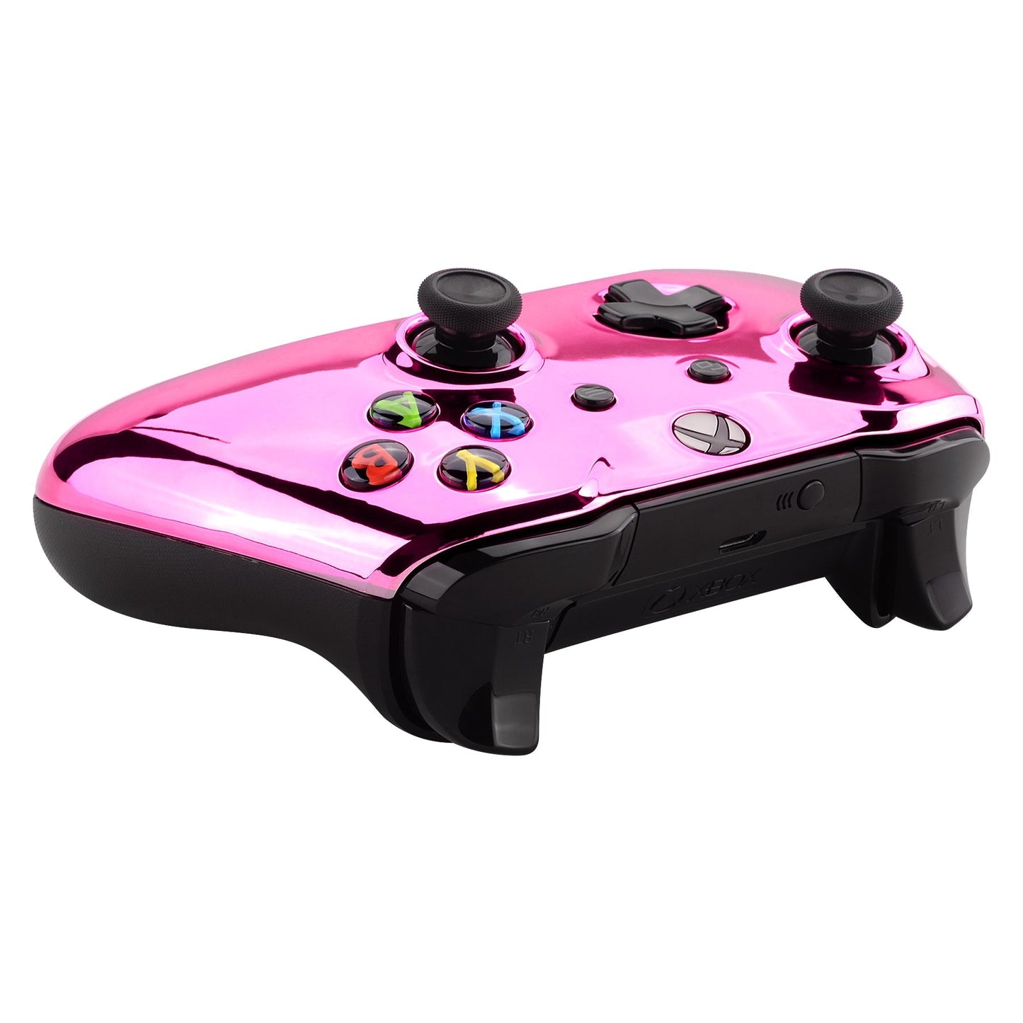 eXtremeRate Retail Chrome Pink Edition Front Housing Shell Faceplate for Xbox One S & Xbox One X Controller (Model 1708) - SXOFD06
