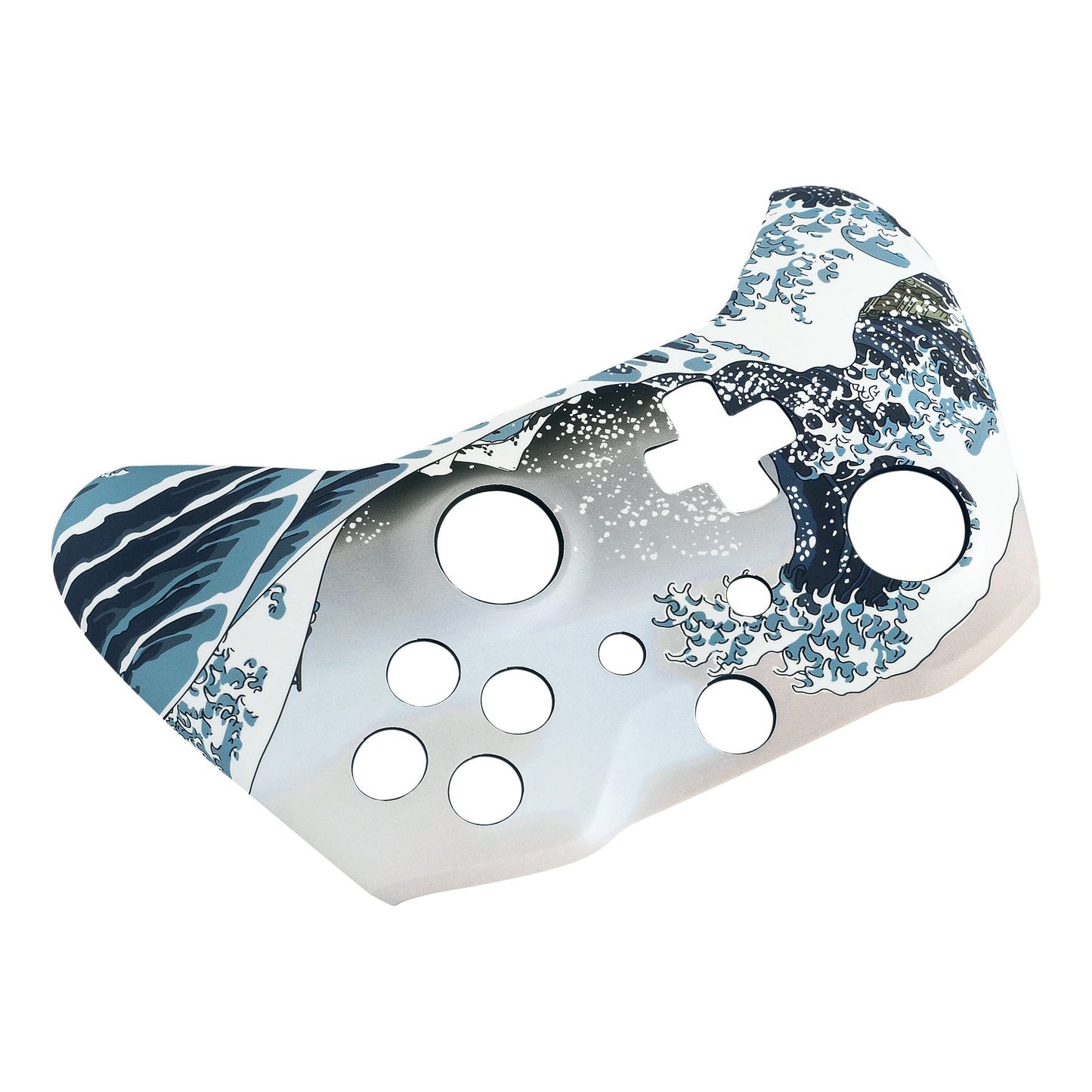 eXtremeRate Retail The Great Wave Patterned Soft Touch Front Shell for Xbox One X & One S Remote Controller - SXOFT17X