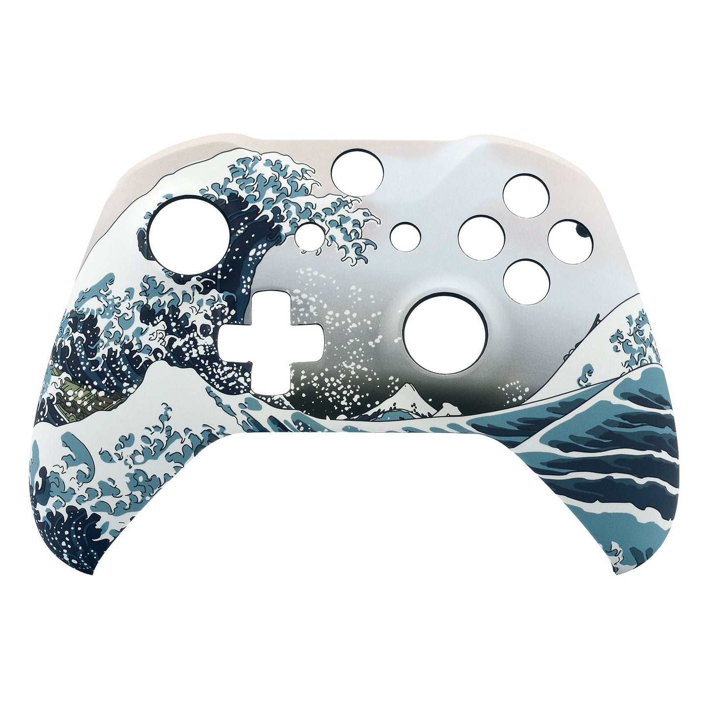 eXtremeRate Retail The Great Wave Patterned Soft Touch Front Shell for Xbox One X & One S Remote Controller - SXOFT17X