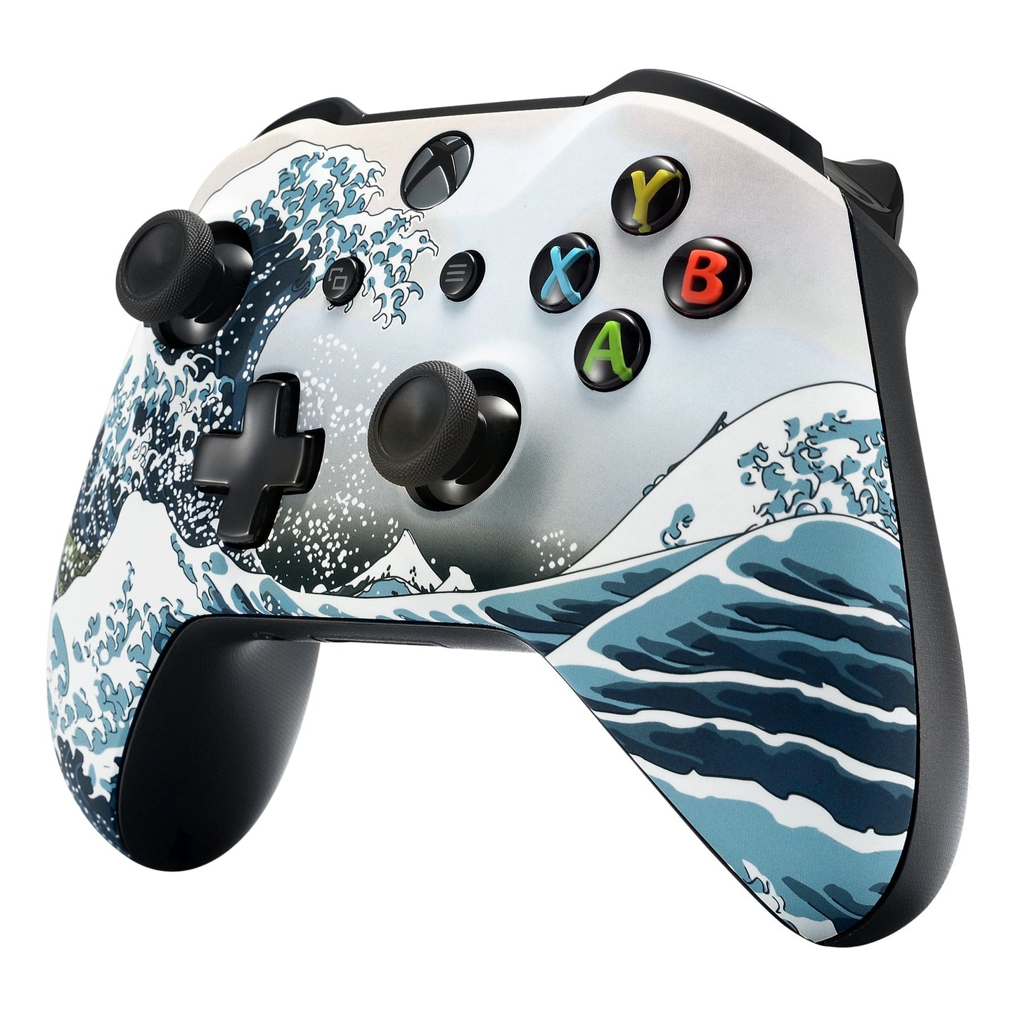 eXtremeRate Retail The Great Wave Patterned Soft Touch Front Shell for Xbox One X & One S Remote Controller - SXOFT17X