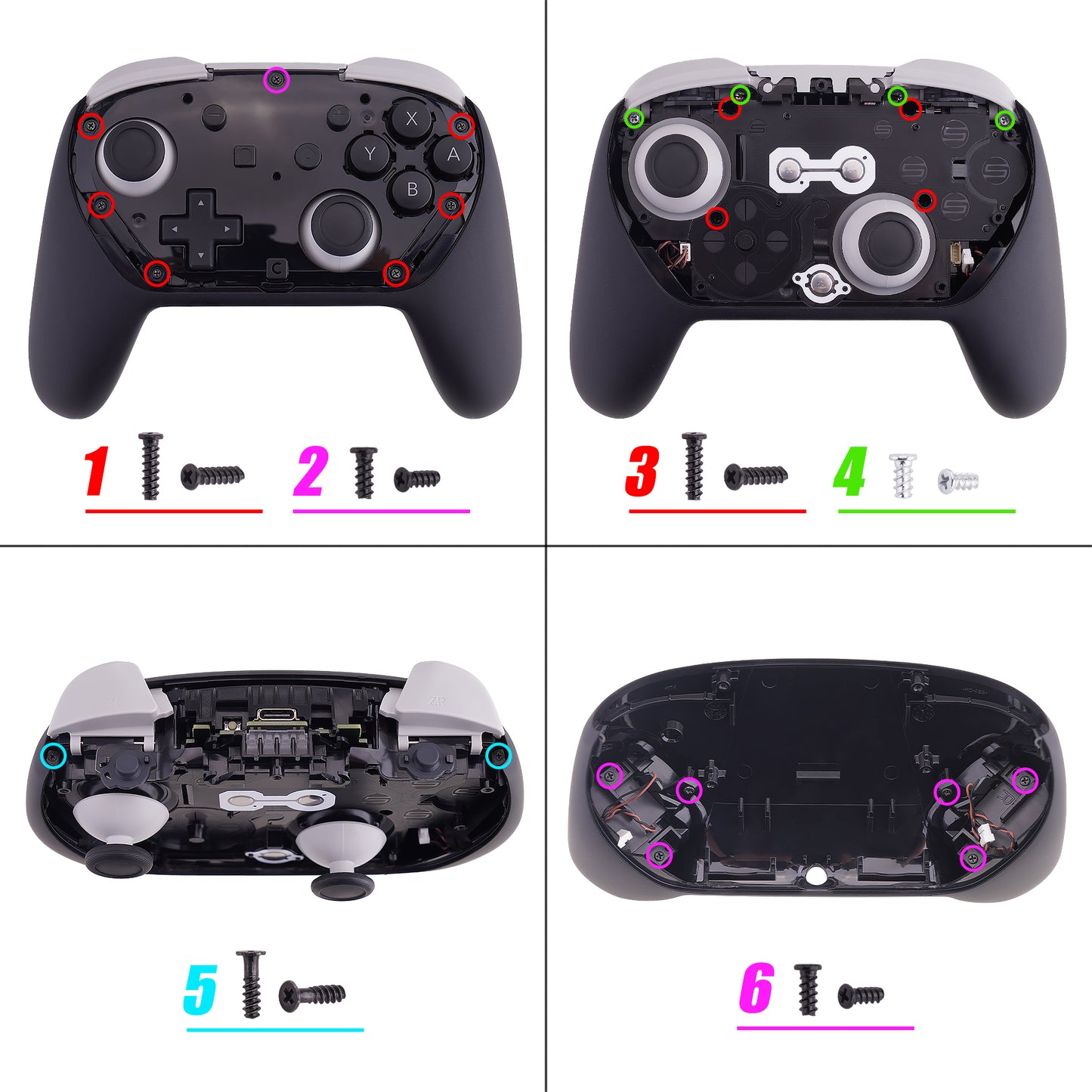 eXtremeRate DIY Replacement Full Set of Shells and Buttons for Nintendo Switch 2 Pro Controller (Puffy Pink)