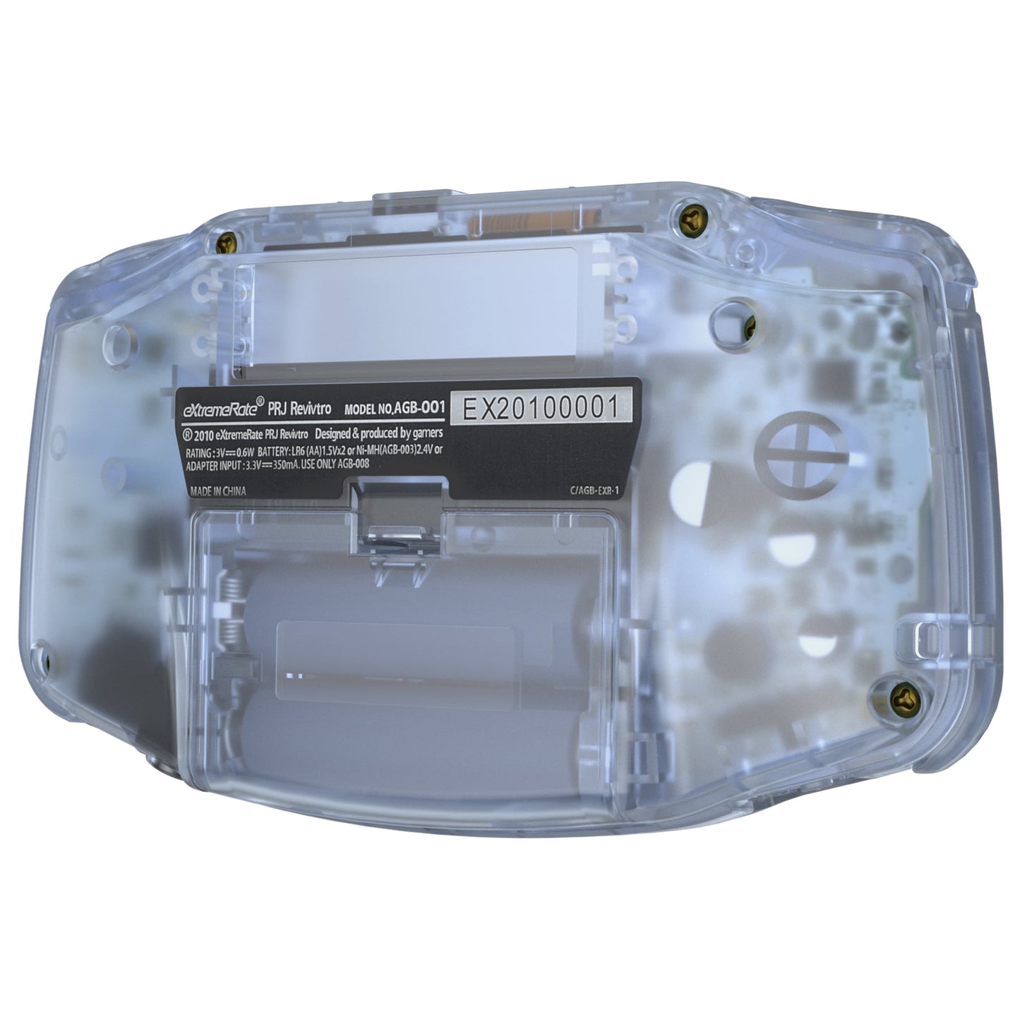 eXtremeRate Retail IPS Ready Upgraded Glacier Blue - White Screen Lens GBA Replacement Shell Full Housing Cover Buttons for Gameboy Advance - Compatible with Both IPS & Standard LCD - Console & IPS Screen NOT Included - TAGM5006