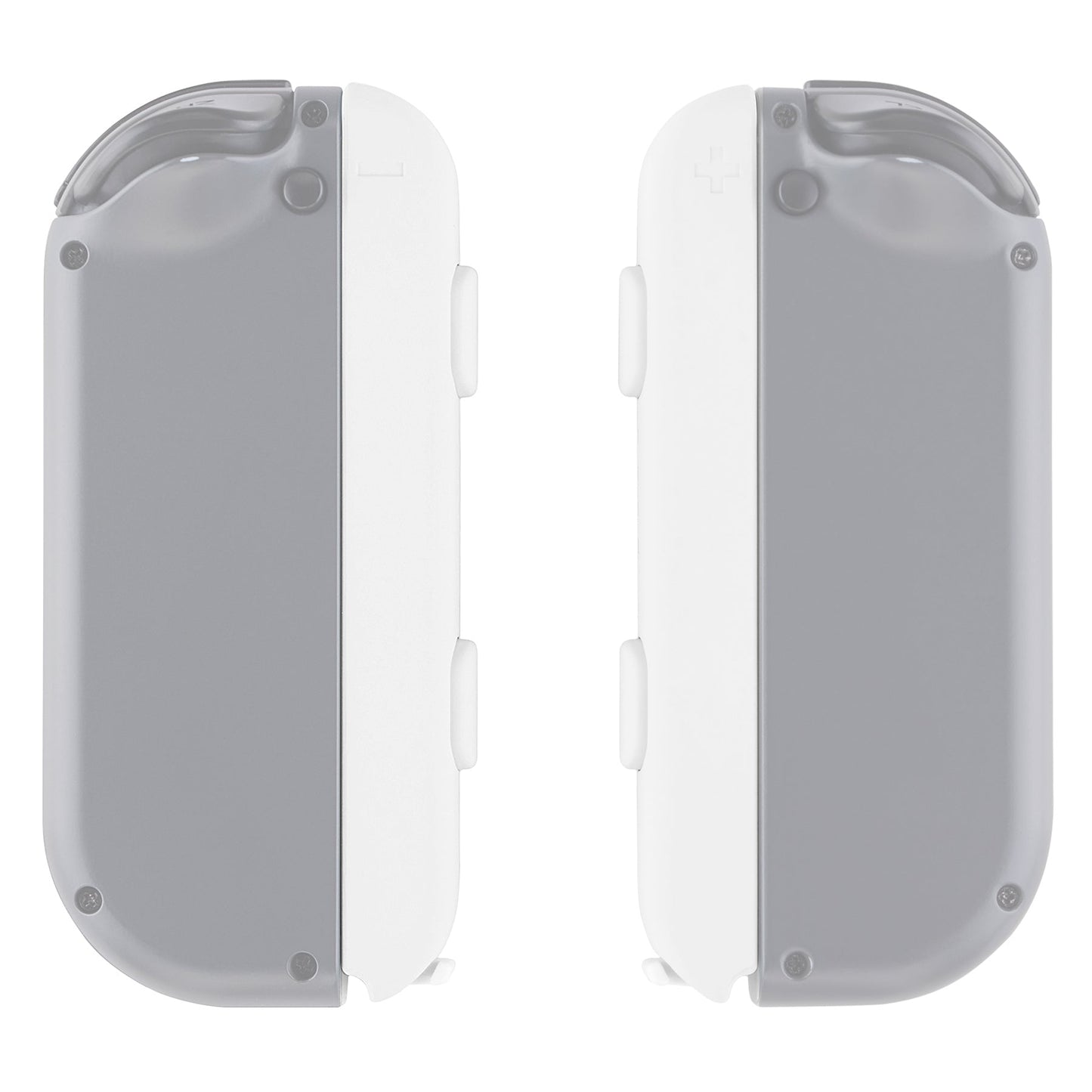 eXtremeRate Retail White Soft Touch Replacement shell for Nintendo Switch Joycon Strap, Custom Joy-Con Wrist Strap Housing Buttons for Nintendo Switch - 2 Pack - UEP303