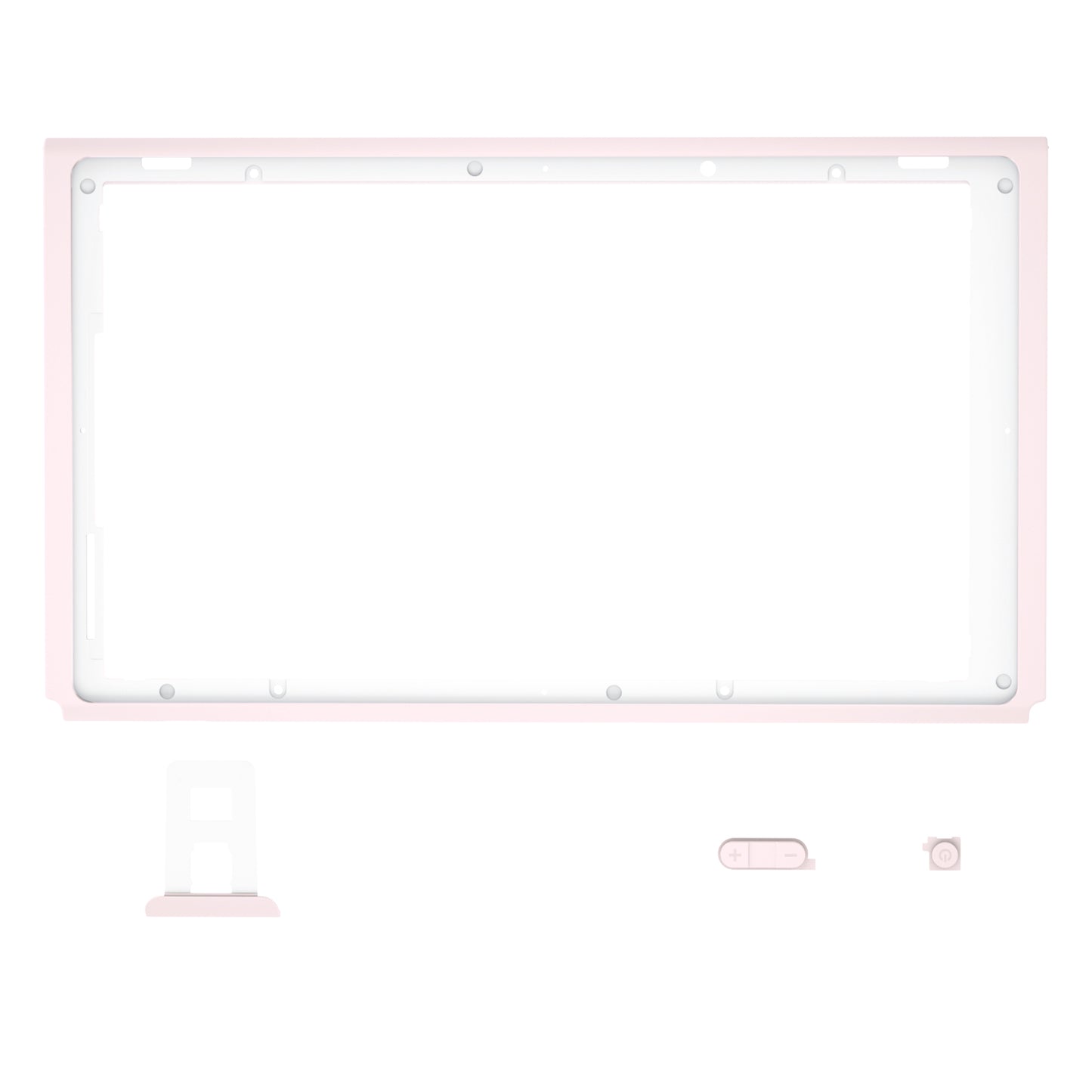 eXtremeRate NS Switchコンソール用DIY交換ハウジングシェル、音量上下ボタン&電源ボタン付きフロントフレーム【サクラピンク】