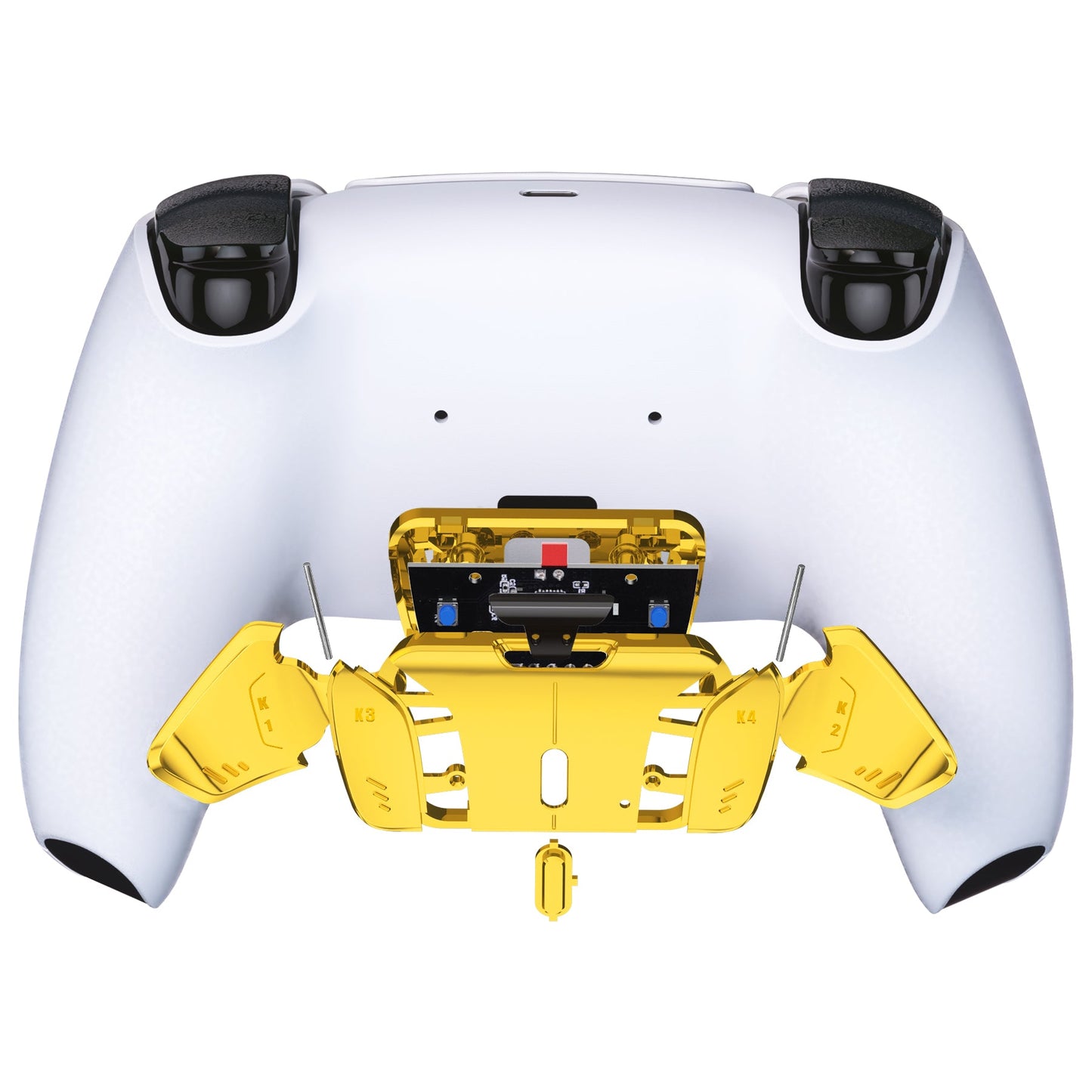 eXtremeRate Retail Turn RISE to RISE4 Kit ¨C Redesigned Chrome Gold K1 K2 K3 K4 Back Buttons Housing & Remap PCB Board for PS5 Controller eXtremeRate RISE & RISE4 Remap kit - Controller & Other RISE Accessories NOT Included - VPFD4001P