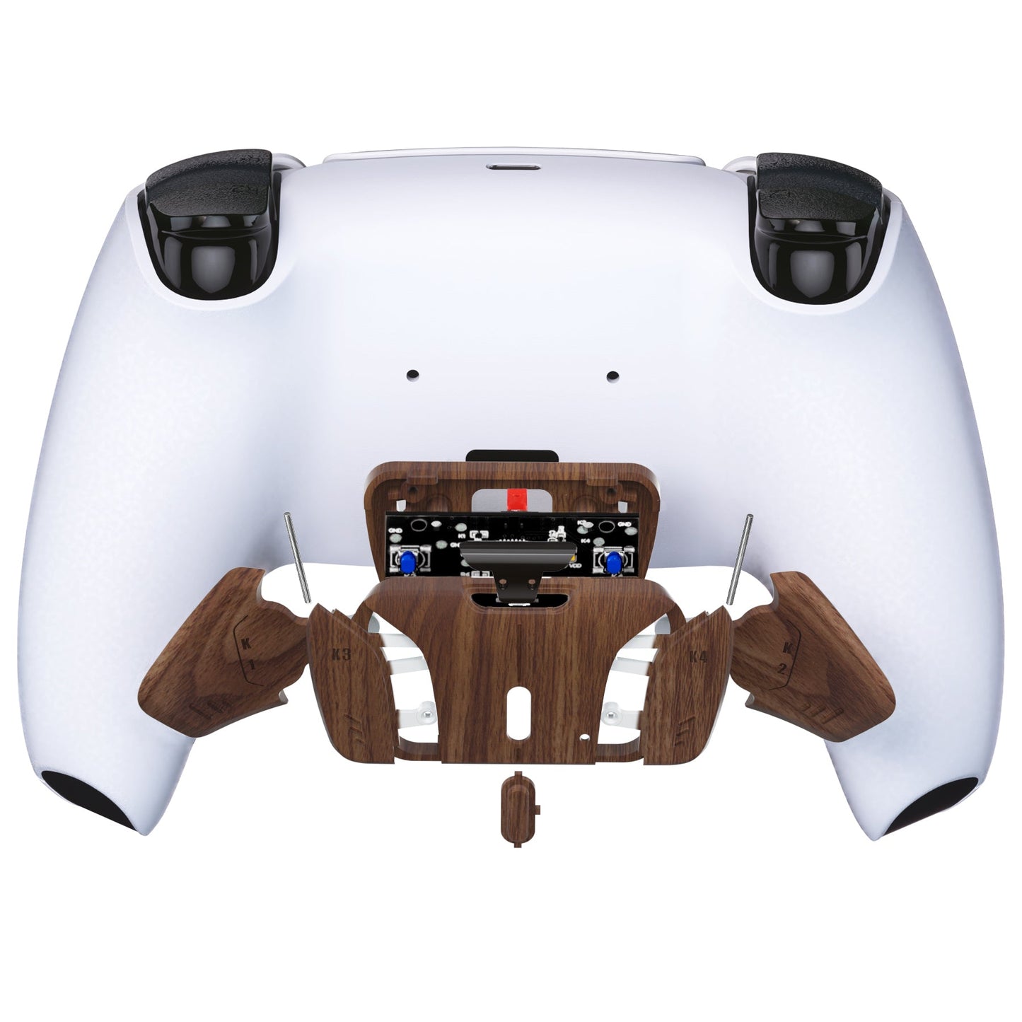 eXtremeRate Turn RISE to RISE4 Kit ¨C Redesigned K1 K2 K3 K4 Back Buttons Housing & Remap PCB Board for eXtremeRate RISE & RISE4 Remap kit, Compatible with PS5 Controller - Wood Grain eXtremeRate