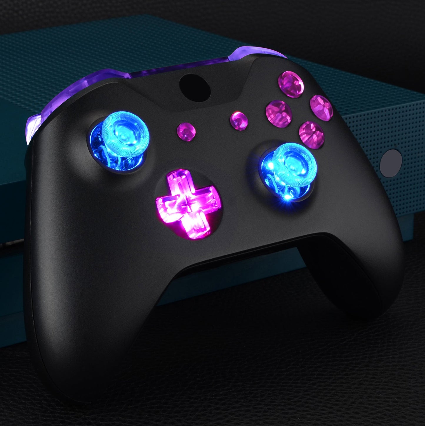 eXtremeRate Retail Multi-Colors Luminated Bumpers Triggers Dpad Thumbsticks Start Back ABXY Action Buttons, DTFS (DTF 2.0 ) LED Kit for Xbox One S/X Controller (Model 1708) - Controller NOT Included - X1LED03