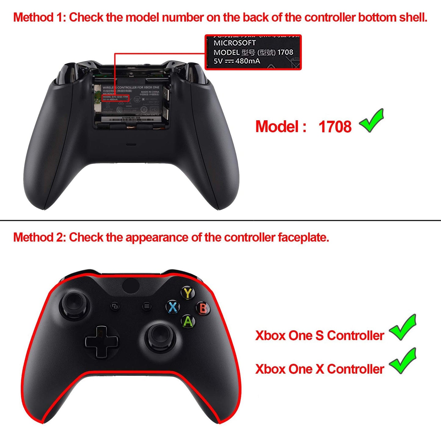 eXtremeRate Retail Multi-Colors Luminated Bumpers Triggers Dpad Thumbsticks Start Back ABXY Action Buttons, DTFS (DTF 2.0 ) LED Kit for Xbox One S/X Controller (Model 1708) - Controller NOT Included - X1LED03