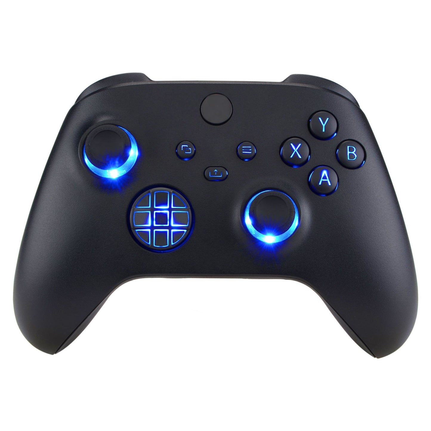 eXtremeRate Retail Multi-Colors Luminated Dpad Thumbsticks Start Back Sync ABXY Buttons for Xbox Series X/S Controller, Black Classical Symbols Buttons DTF LED Kit for Xbox Core Controller - X3LED03