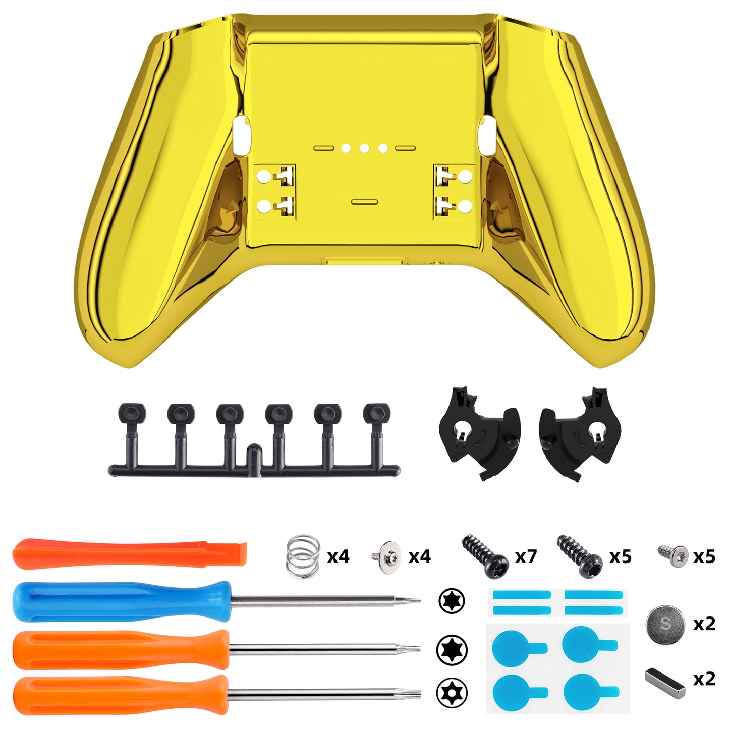 eXtremeRate Xbox Elite Series 2&Elite Series 2 Coreコントローラー(モデル1797)用交換ボトムシェルケース【クロームゴールド】