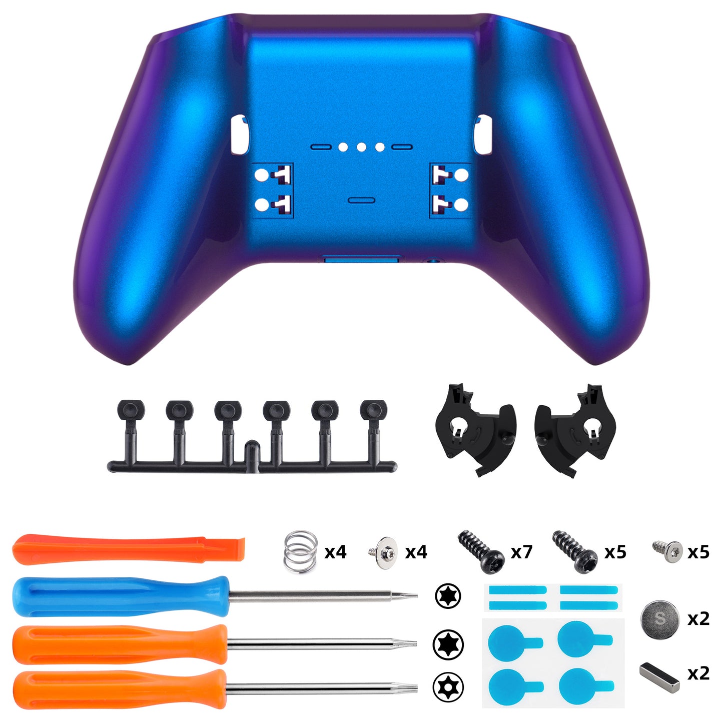 eXtremeRate Xbox Elite Series 2&Elite Series 2 Coreコントローラー(モデル1797)用交換ボトムシェルケース【カメレオンパープルブルー】