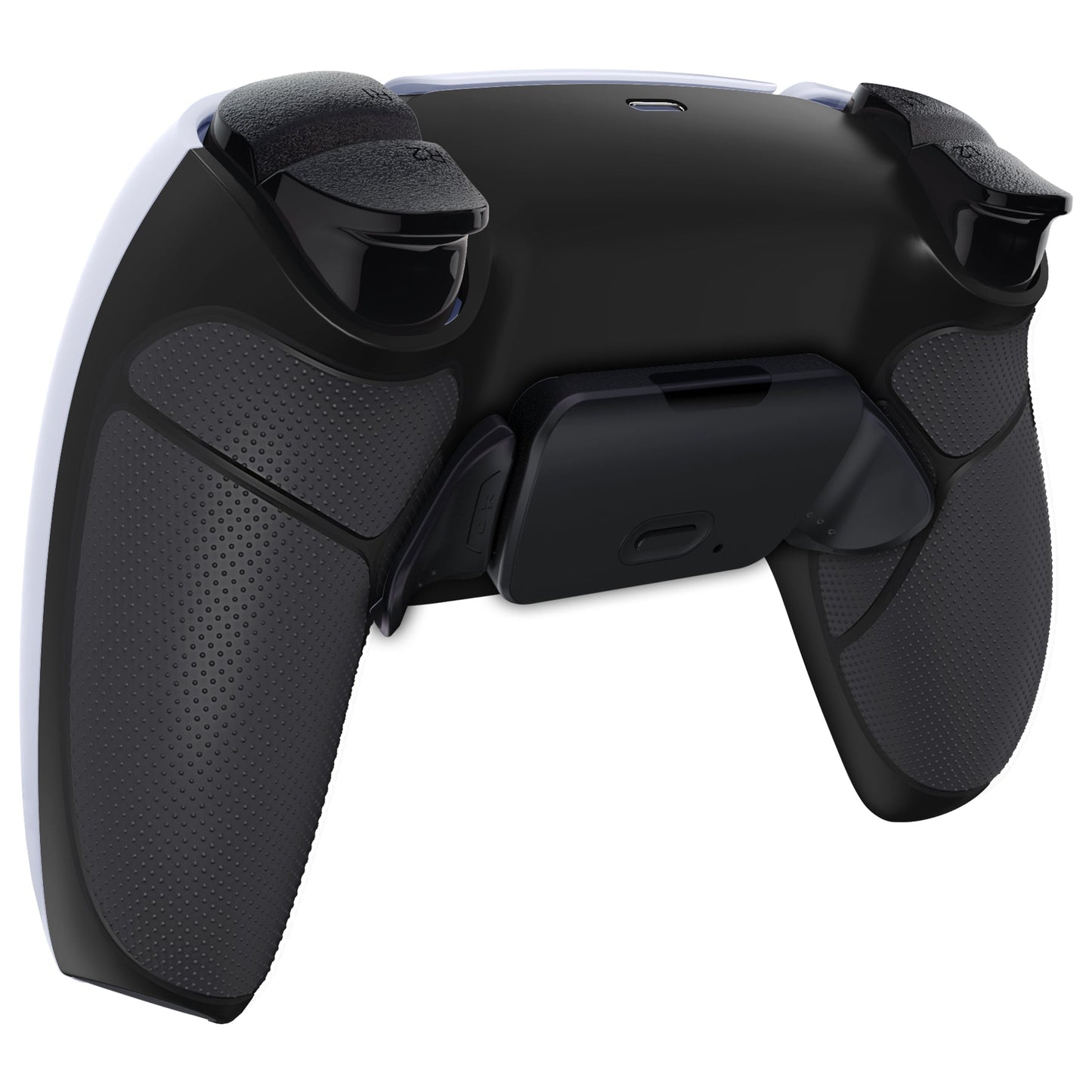 eXtremeRate Retail Black Rubberized Grip Back Paddles Remappable Rise Remap Kit with Upgrade Board & Redesigned Back Shell & Back Buttons Attachment for PS5 Controller BDM-010 & BDM-020 - XPFU6001