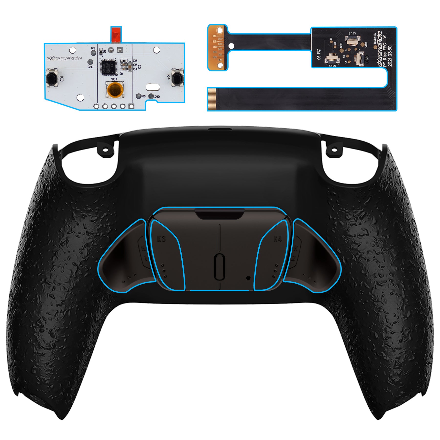 eXtremeRate PS5コントローラーBDM-030/040/050対応用虹色の輝き