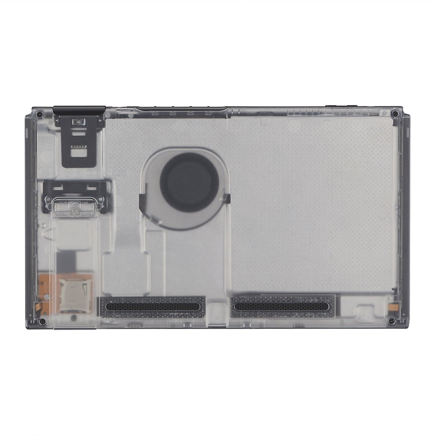 eXtremeRate Retail Transparent Clear Console Back Plate DIY Replacement Housing Shell Case for Nintendo Switch Console with Kickstand - JoyCon Shell NOT Included - ZM501