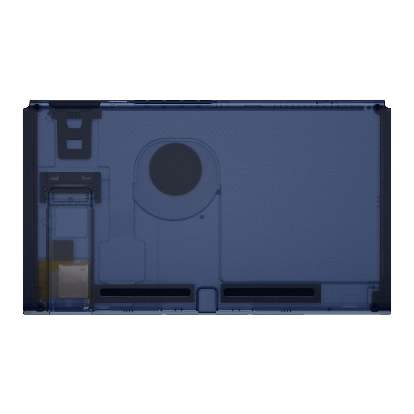 eXtremeRate Retail Clear Deep Ocean Blue Console Back Plate DIY Replacement Housing Shell Case for NS Switch Console with Kickstand - JoyCon Shell NOT Included - ZM512