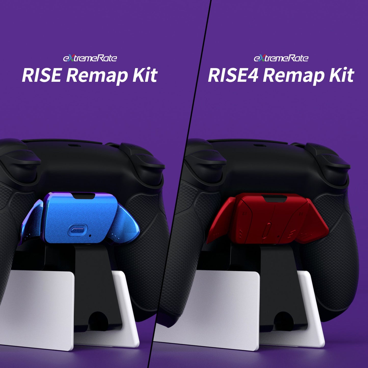 eXtremeRate Retail Black RiseDock Kit Extension Stand for PS5 Controller Charging Dock eXtremeRate RISE & RISE4 Remap Kit, Redesigned Charging Station Extenders for PS5 Controller HEXGAMING Rival, Rival Pro & Ultimate - ZQPFM001