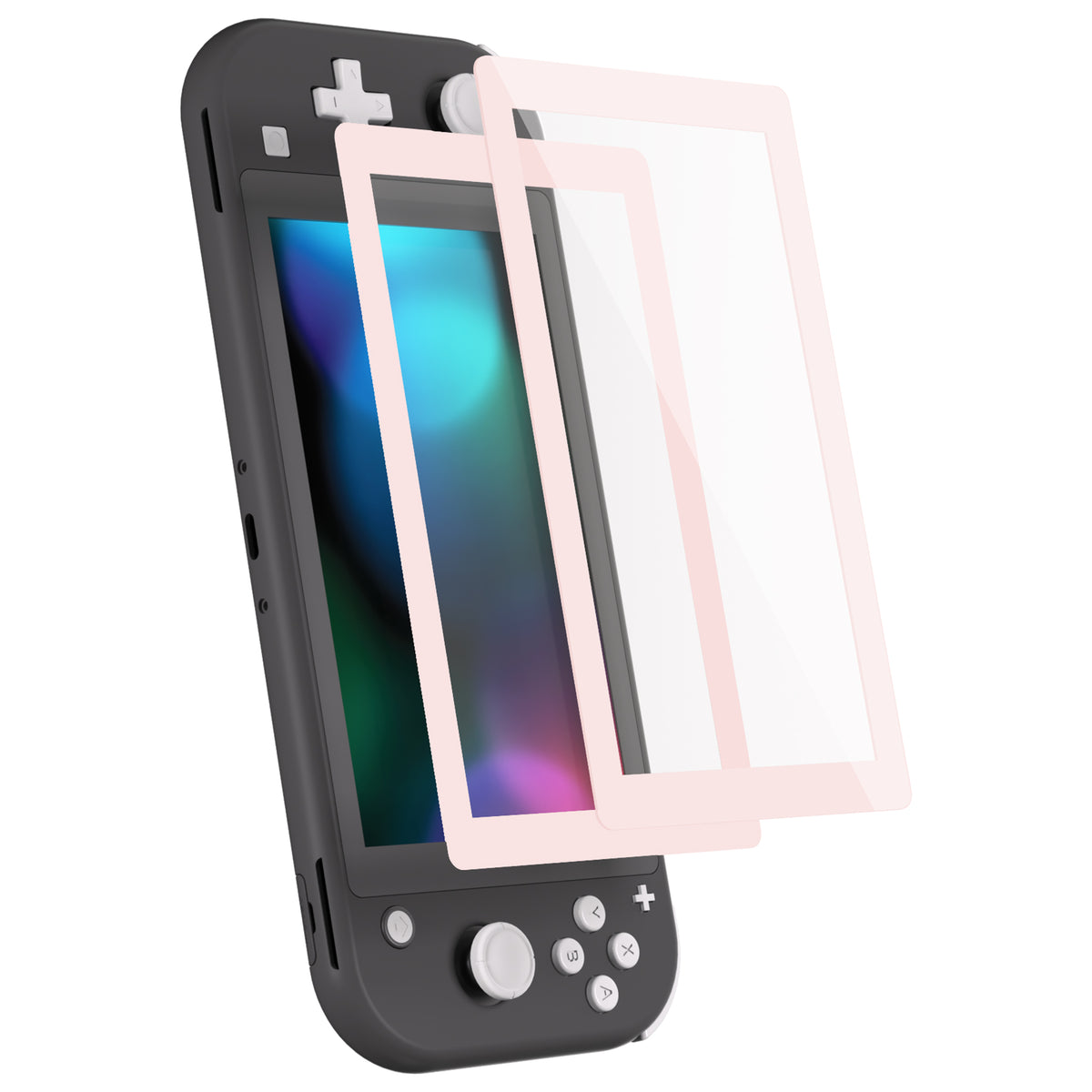 eXtremeRate Nintendo Switch Lite用2枚セット傷防止透明HD強化ガラススクリーン保護フィルム【桜ピンク】