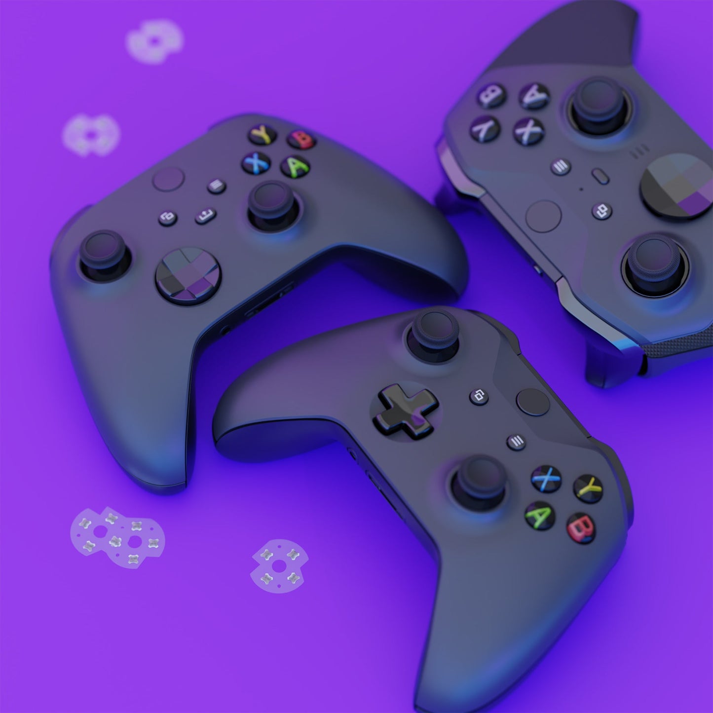 eXtremeRate Retail 6 pcs Dpad Button Conductive Metel Patch Pad for Xbox One & Xbox One S/X & Xbox One Elite V1/V2 & Xbox Series X/S Controller - GRA00003GC