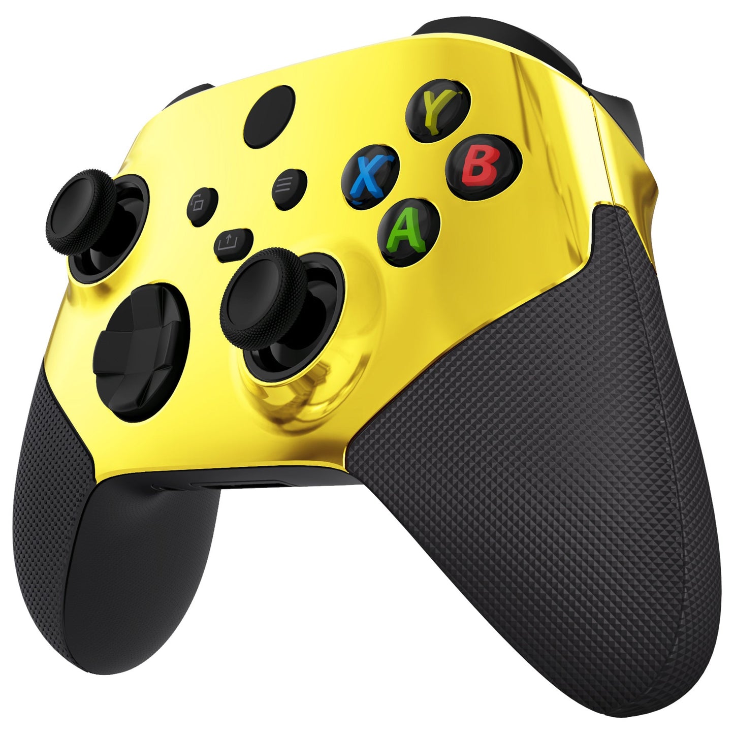 eXtremeRate Xbox Series X&Sコントローラー用ASRバージョンパフォーマンスラバー付きサイドレール&フロントハウジングシェル&アクセントリング【クロームゴールド】